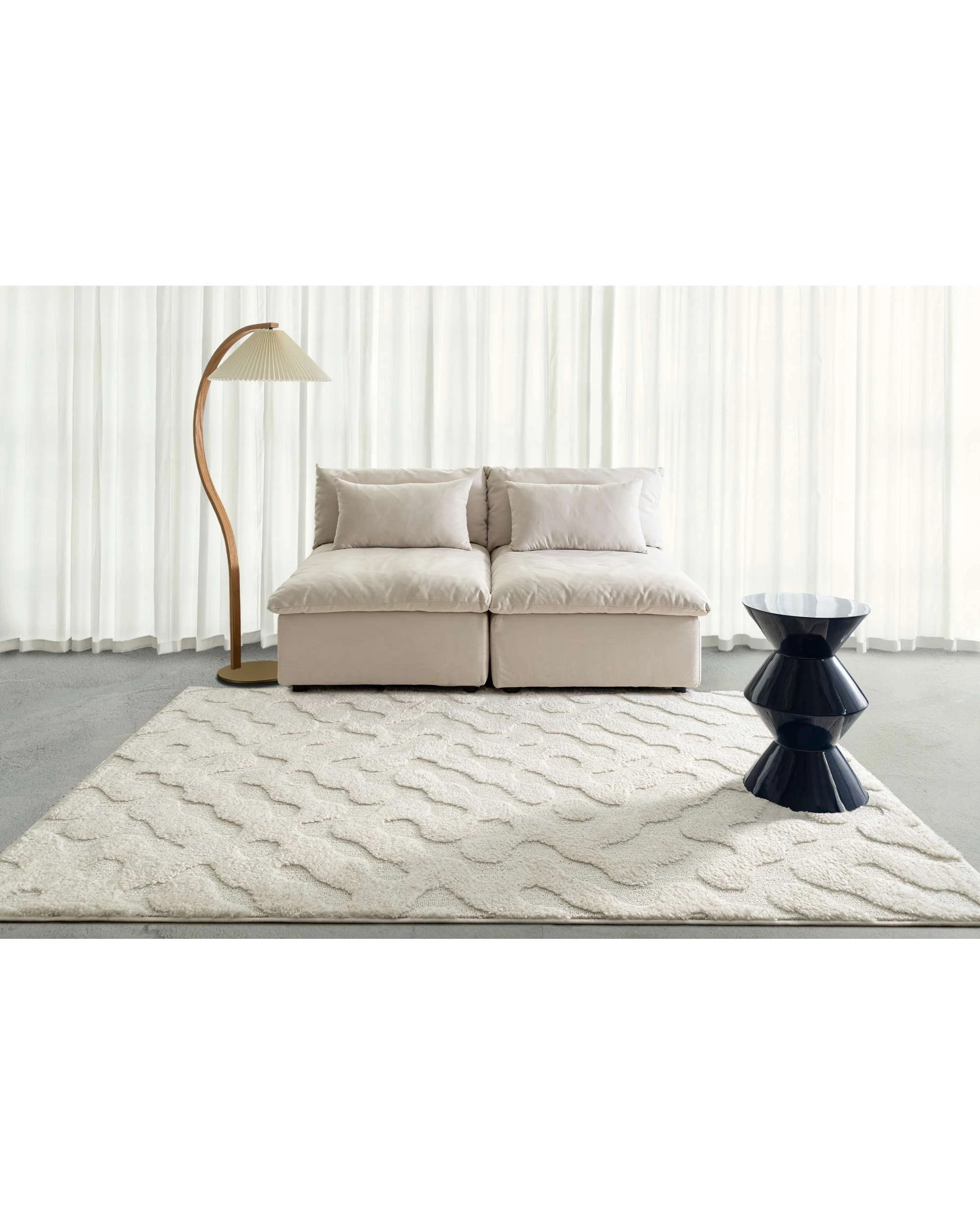 2 Loopsie Noem Abstract Rug-230cm x 160cm - White, 2 of 8