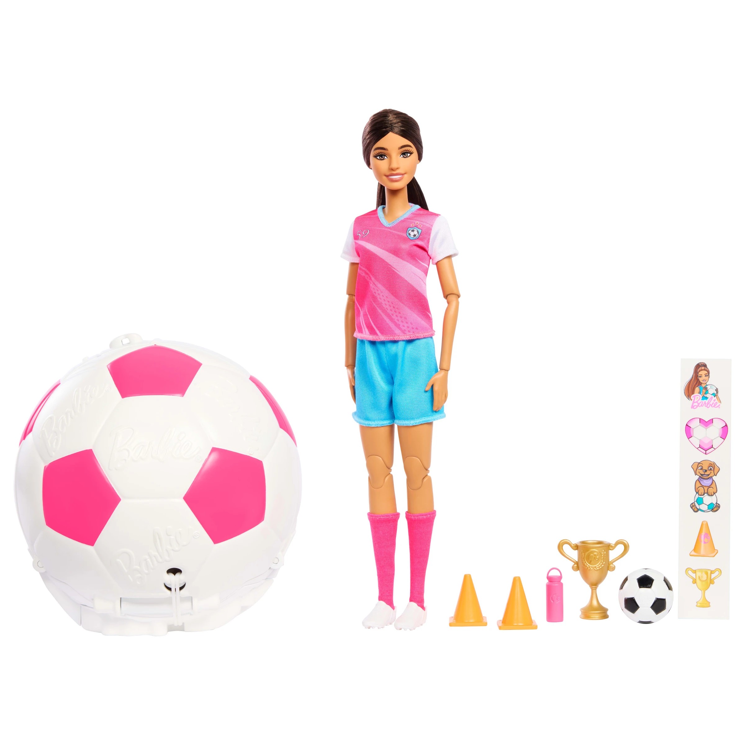 3 Barbie Team Barbie Roll & Reveal Soccer Player Doll and Accessories, 3 of 7