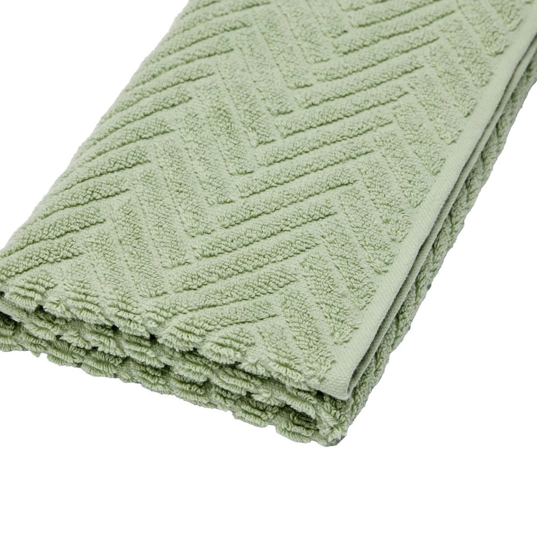 4 Chevron Cotton Hand Towel - Sage, 4 of 6