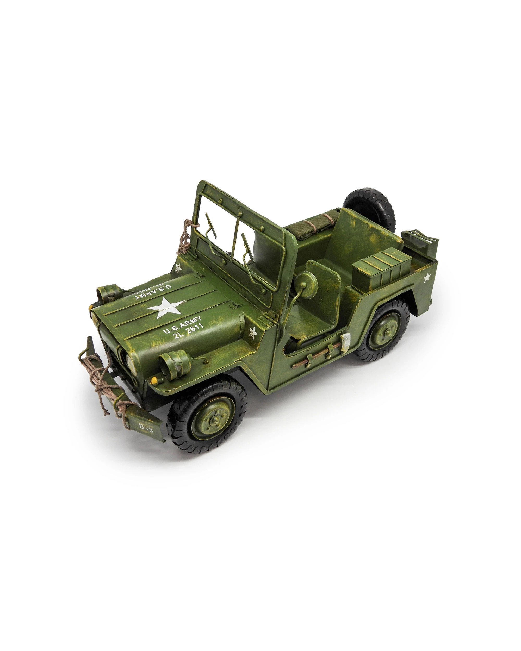 5 Boyle Metal Ornament Figurine Army Jeep Truck 38x18cm - Green, 5 of 6