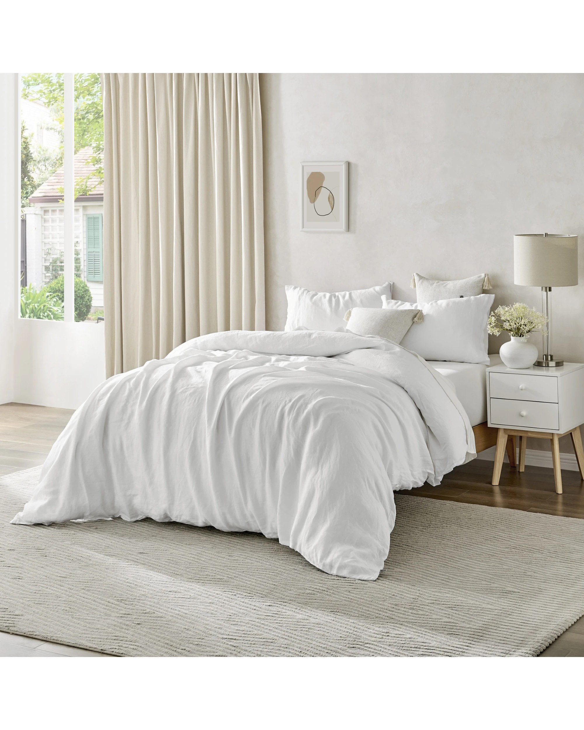 3 Natural Home 100% European Flax Linen Quilt Cover Set - King Bed - White, 3 of 7