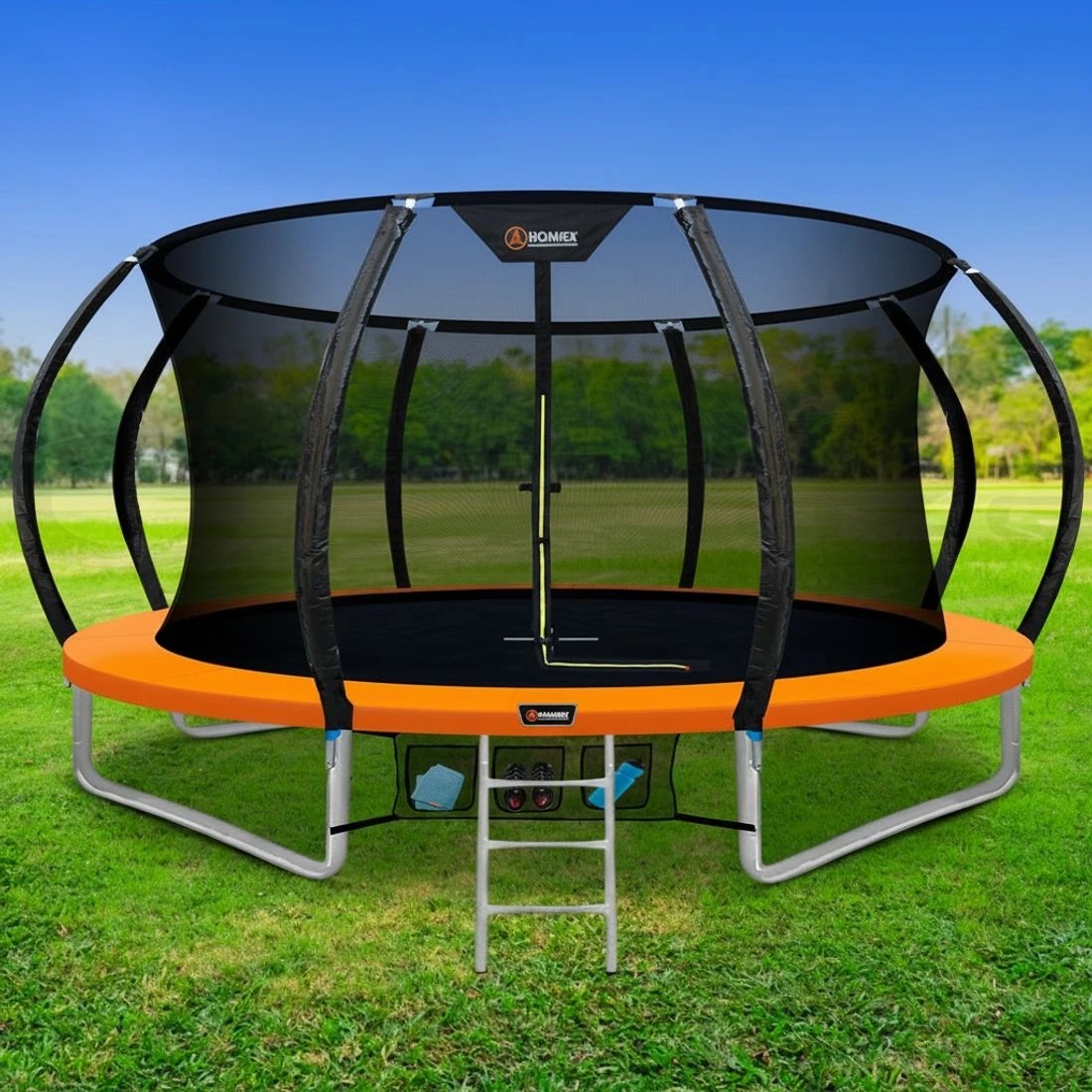 7 Everfit 12FT Trampoline for Kids w/ Ladder Enclosure Safety Net Rebounder - Orange, 7 of 7