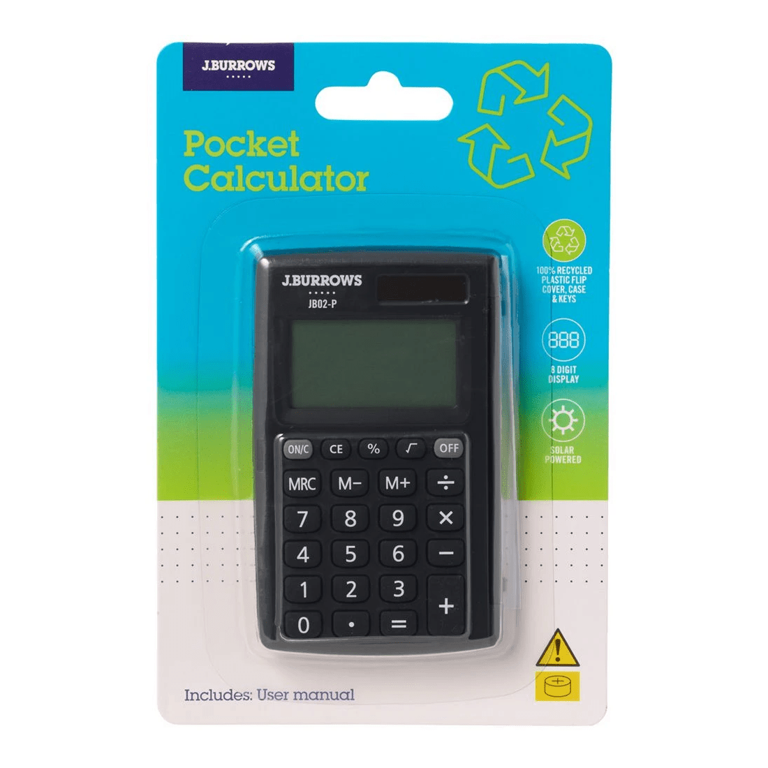 2 J.Burrows Pocket 8 Digit Calculator Black, 2 of 5