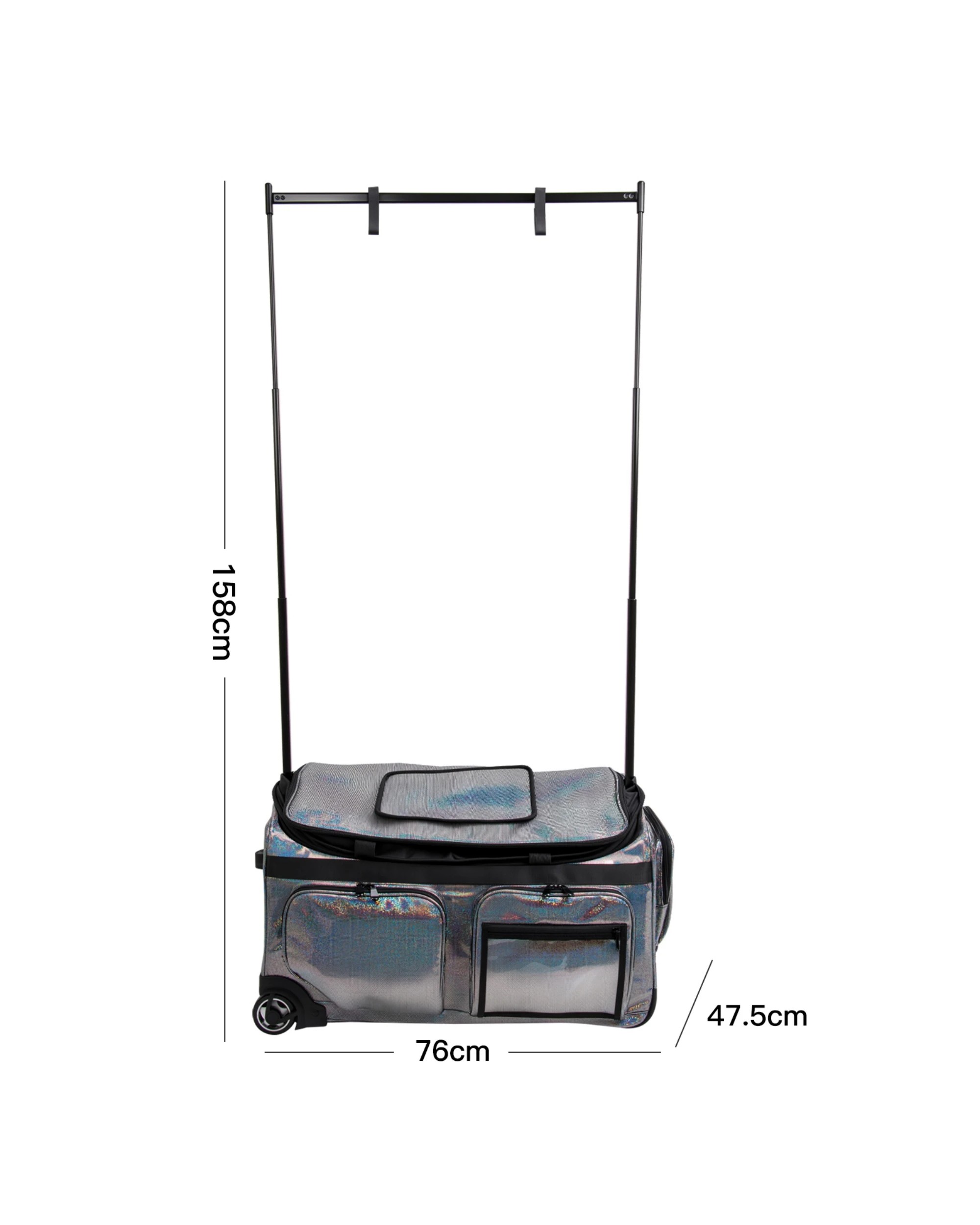 4 Advwin 28" Rolling Dance Bag with Instant Changing Design Glitter - Black, 4 of 8