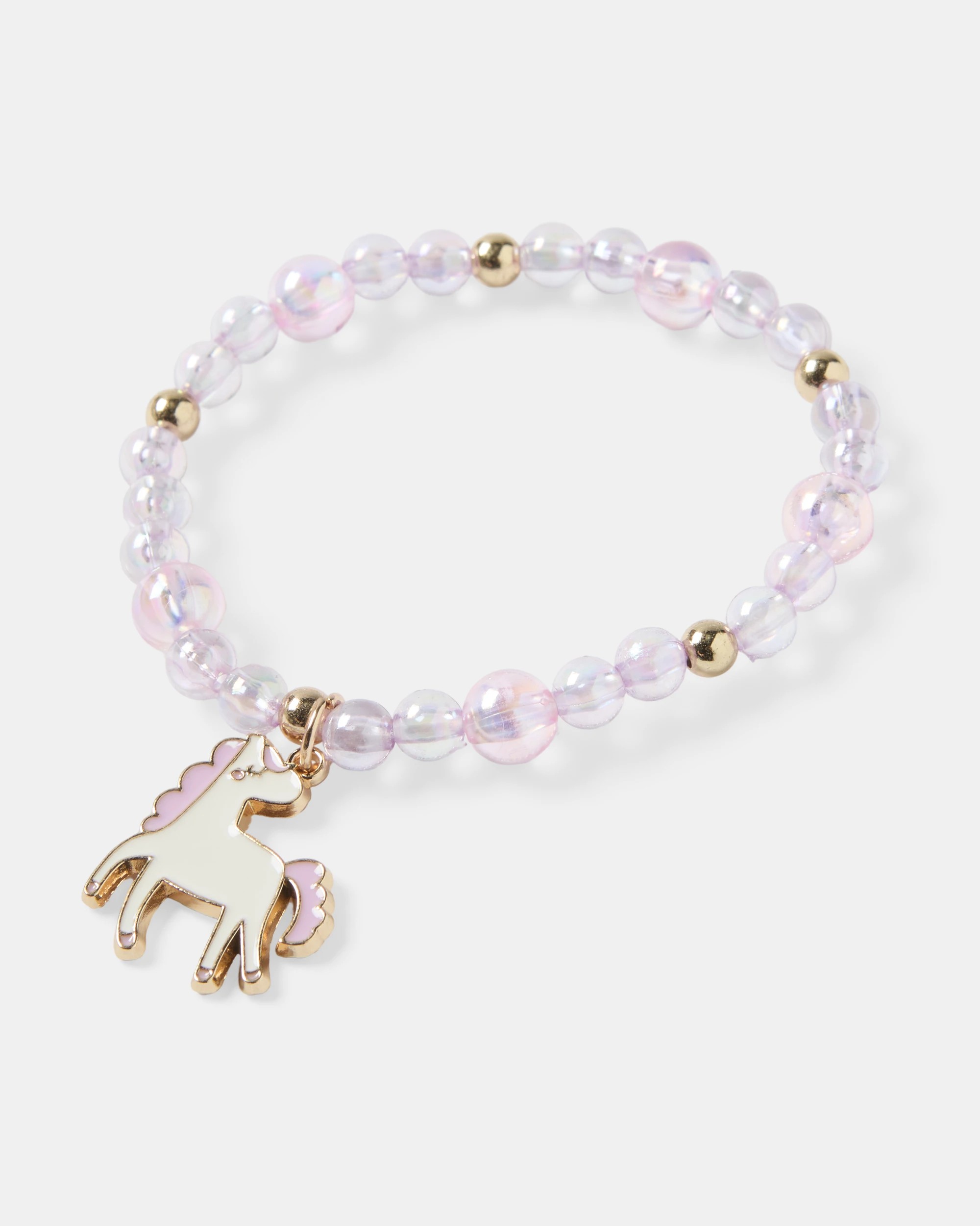 4 3 Pack Unicorn Charm Bracelets - Pink, White and Gold Tone, 4 of 5
