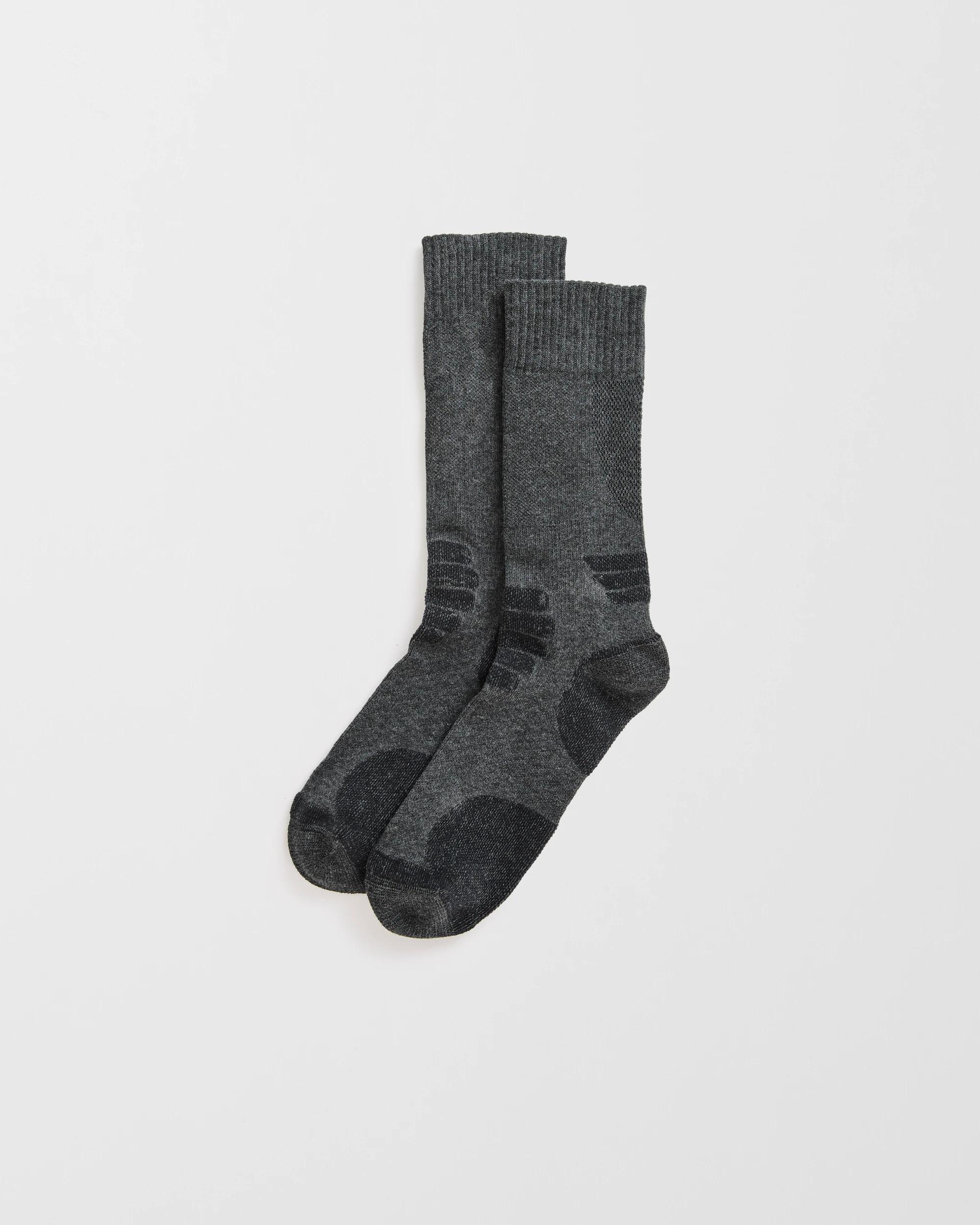 2 Graphite Bamboo Rich 2 Pack Performance Work Crew Socks CHARCOAL, 2 of 3