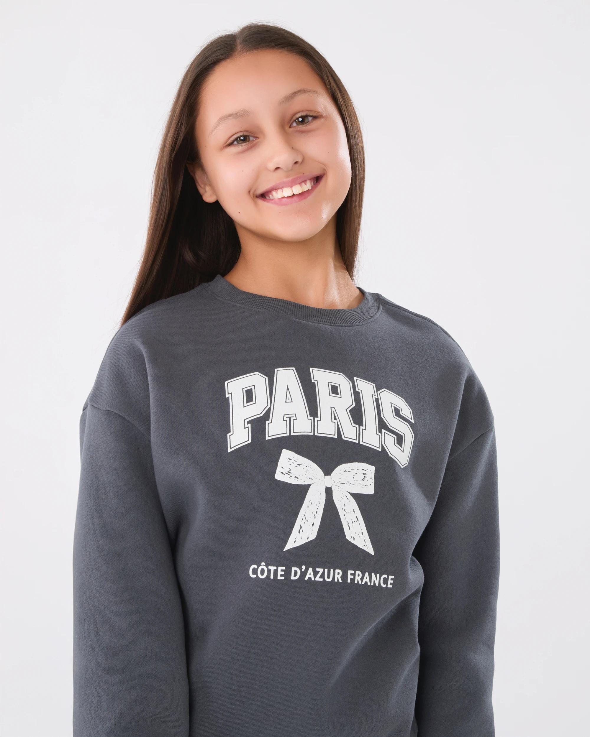 3 Print Crew Neck Sweatshirt Gry Slogan, 3 of 7