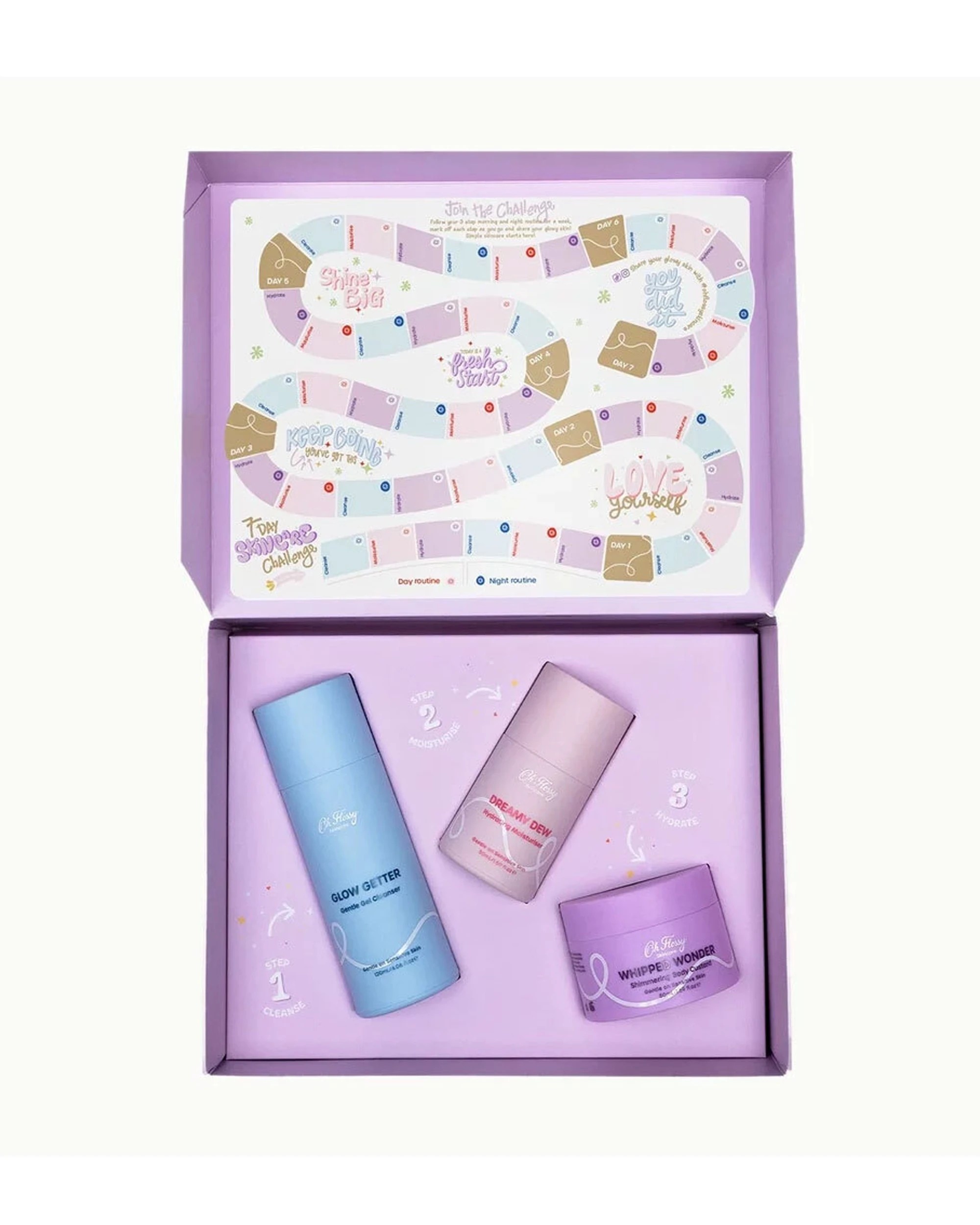 2 OH FLOSSY Skincare Cleanser Moisturiser Custard Glowing Skin Essentials Kit - Multi, 2 of 3