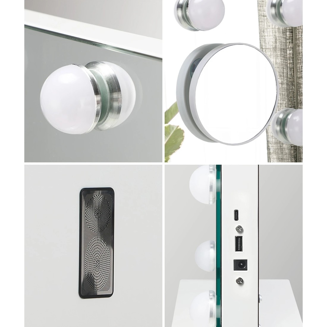 3 Oikiture Led Arched Makeup Mirror Bluetooth Hollywood 61x43cm Vanity Wall Mirrors
 - White, 3 of 7