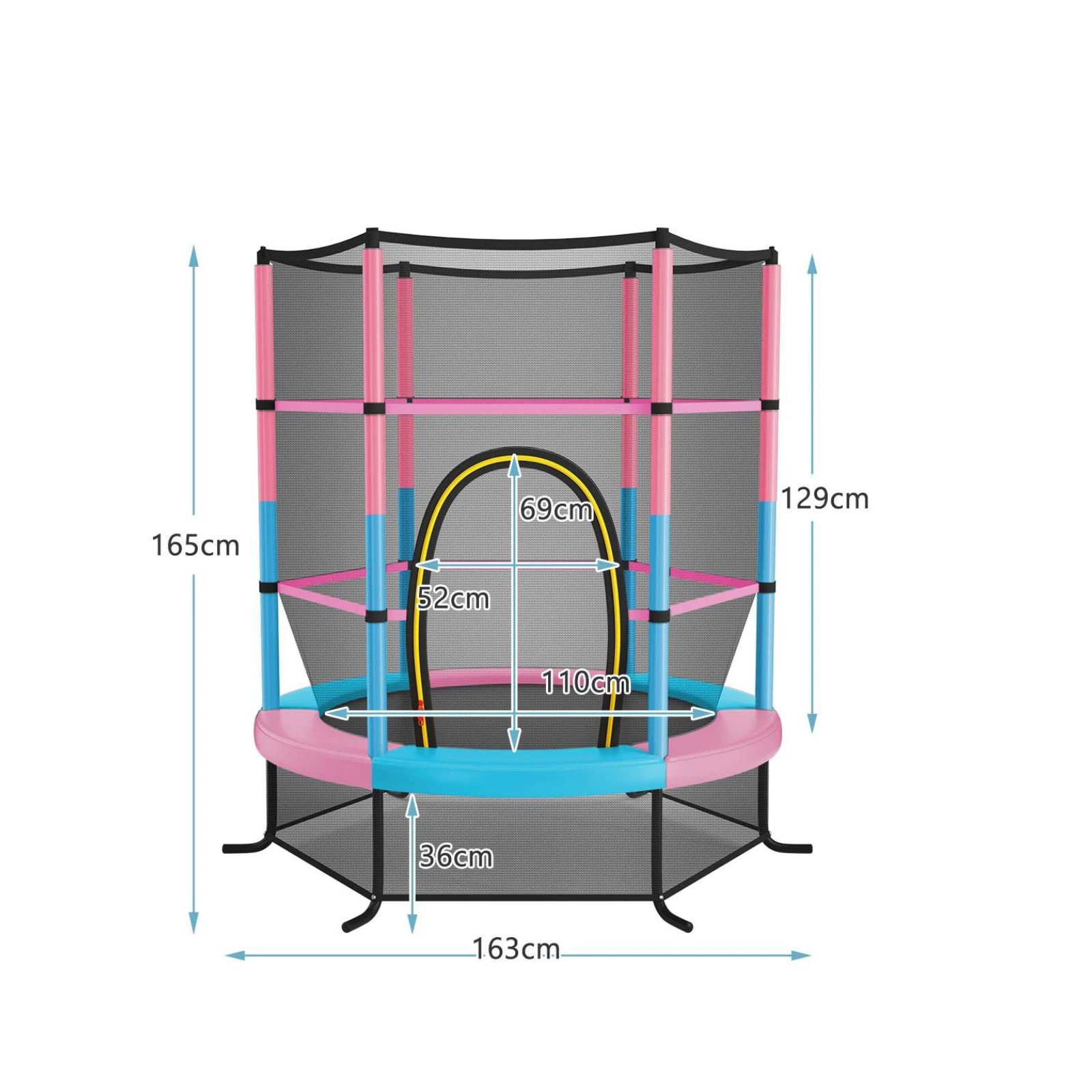 2 Costway Kids Trampoline Bouncer Jumping Trampolines w/Enclosure Net Gift, 2 of 4