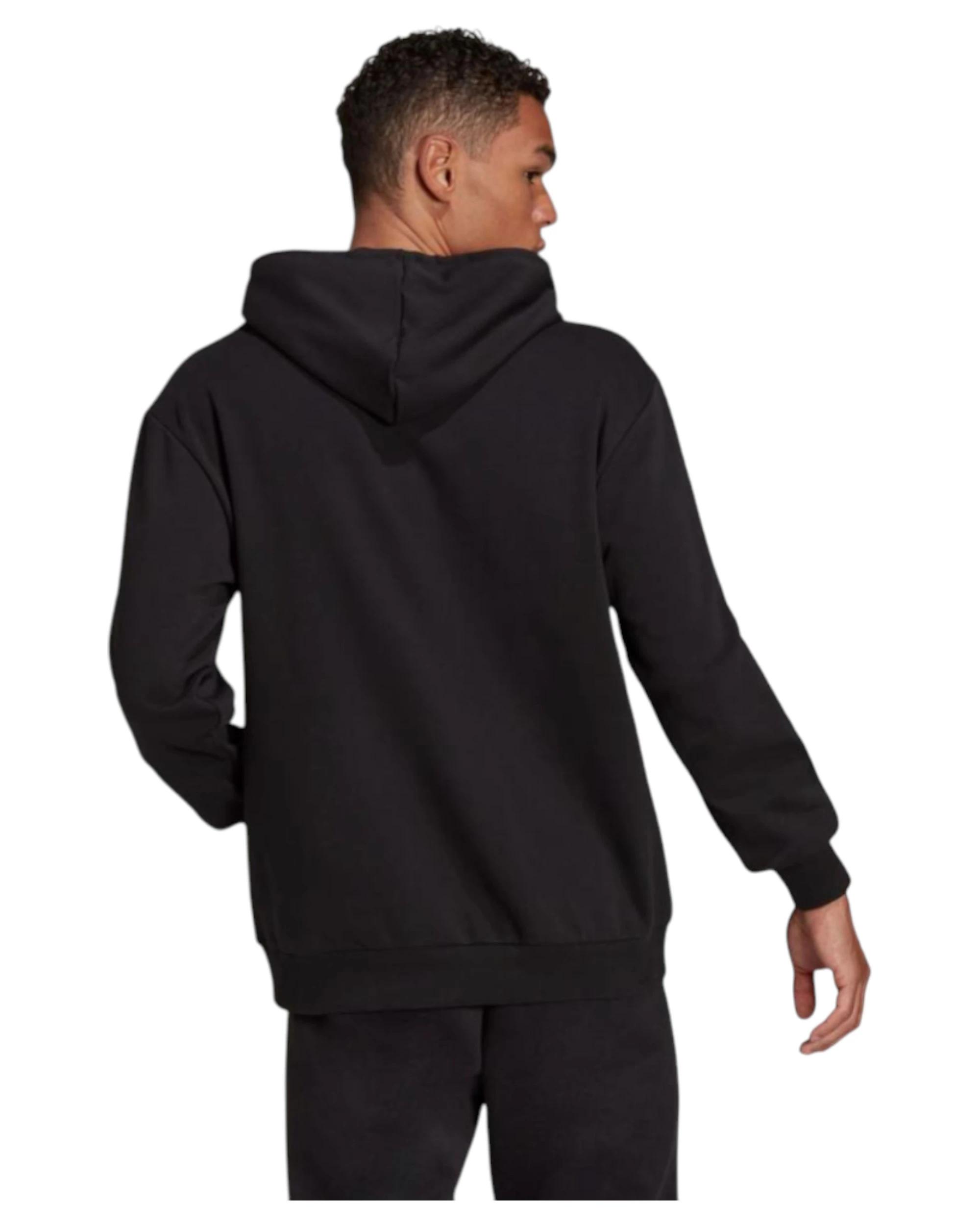 2 Adidas Mens Essentials Feel Comfy Black French Terry Logo Hoodie BLACK, 2 of 4