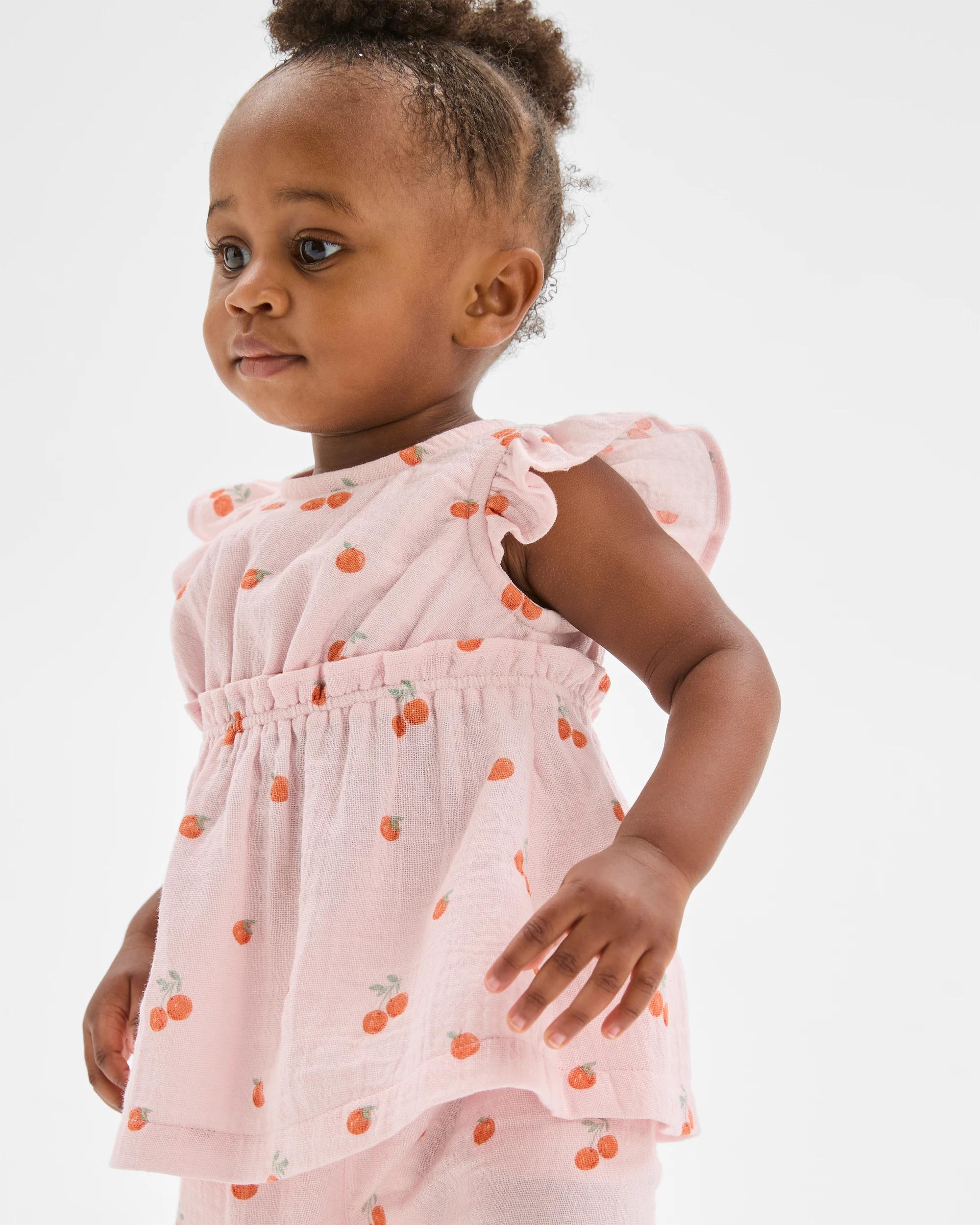 2 Target Baby Baby Crinkle Top & Pants 2 Piece Set PINK, 2 of 5
