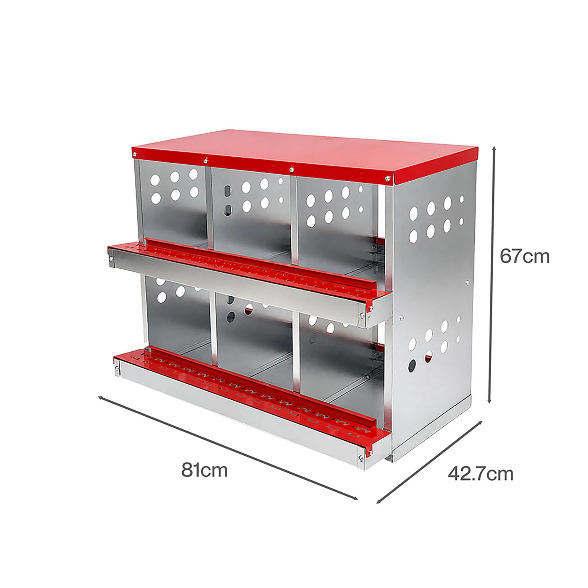 3 Pawz Chicken Nesting Box 6 Hole 2-Tier Roll Away Egg Collection Galvanized Coop, 3 of 8
