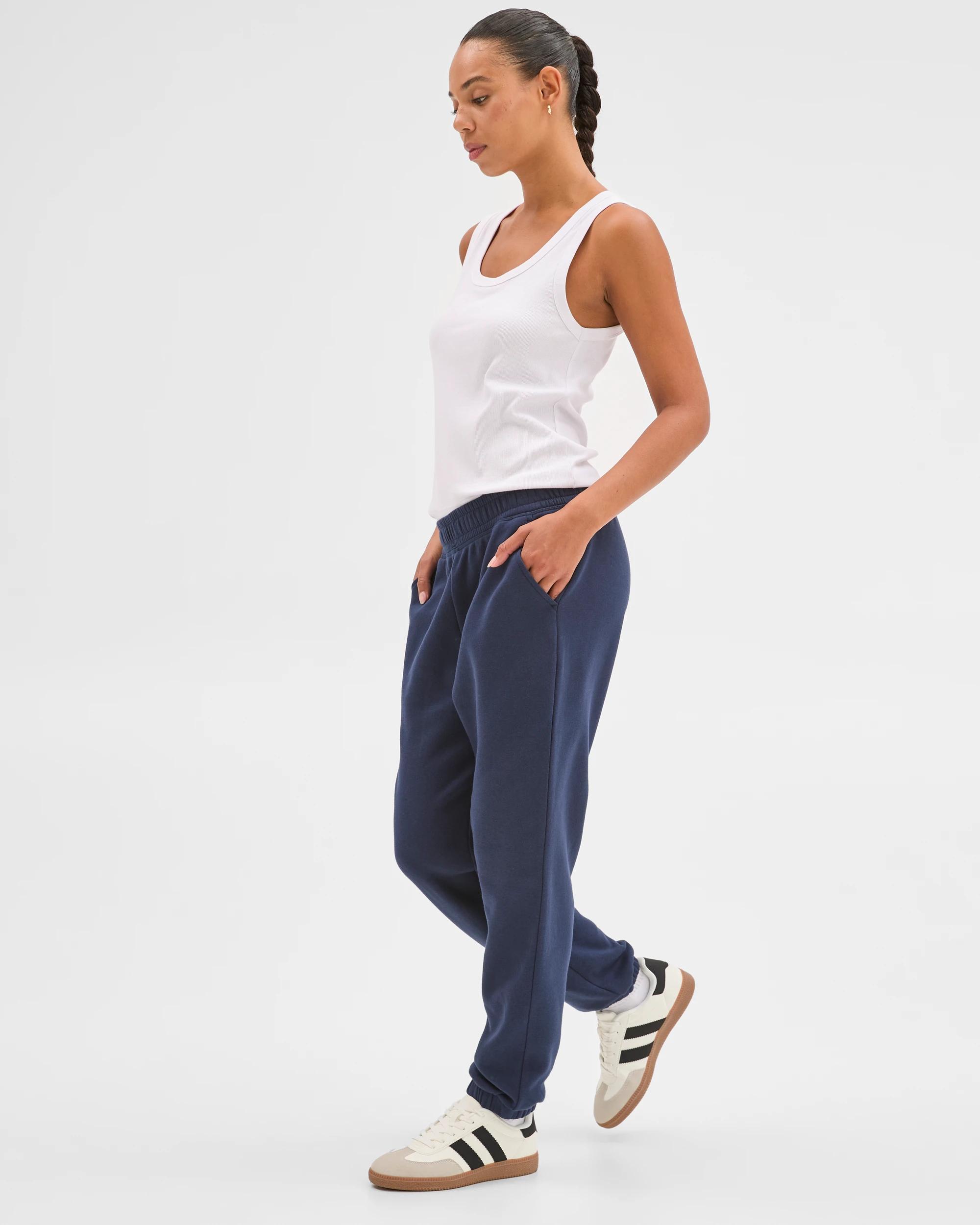 5 Target Woman Australian Cotton Blend Fleece Trackpants MARINE NAVY, 5 of 5