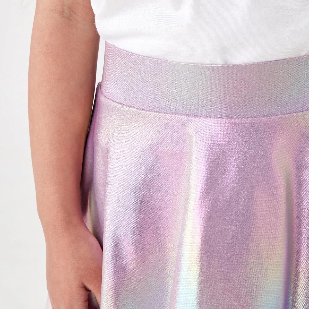 3 Metallic Skort PASTEL LILAC RAINBOW METALLIC, 3 of 6