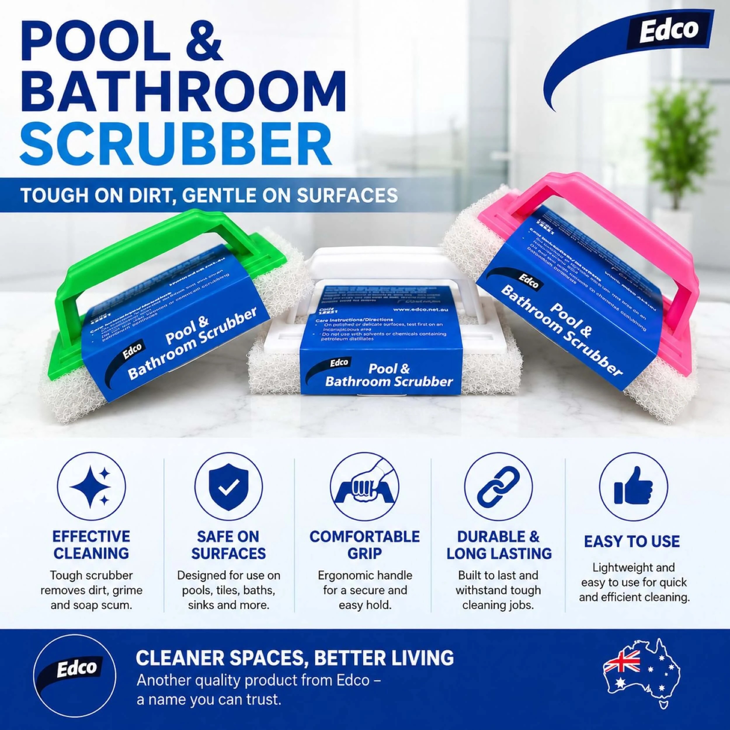 2 Edco Bathroom And Pool Scrubber For Bathrooms Pools And Outdoor Surfaces, 2 of 4