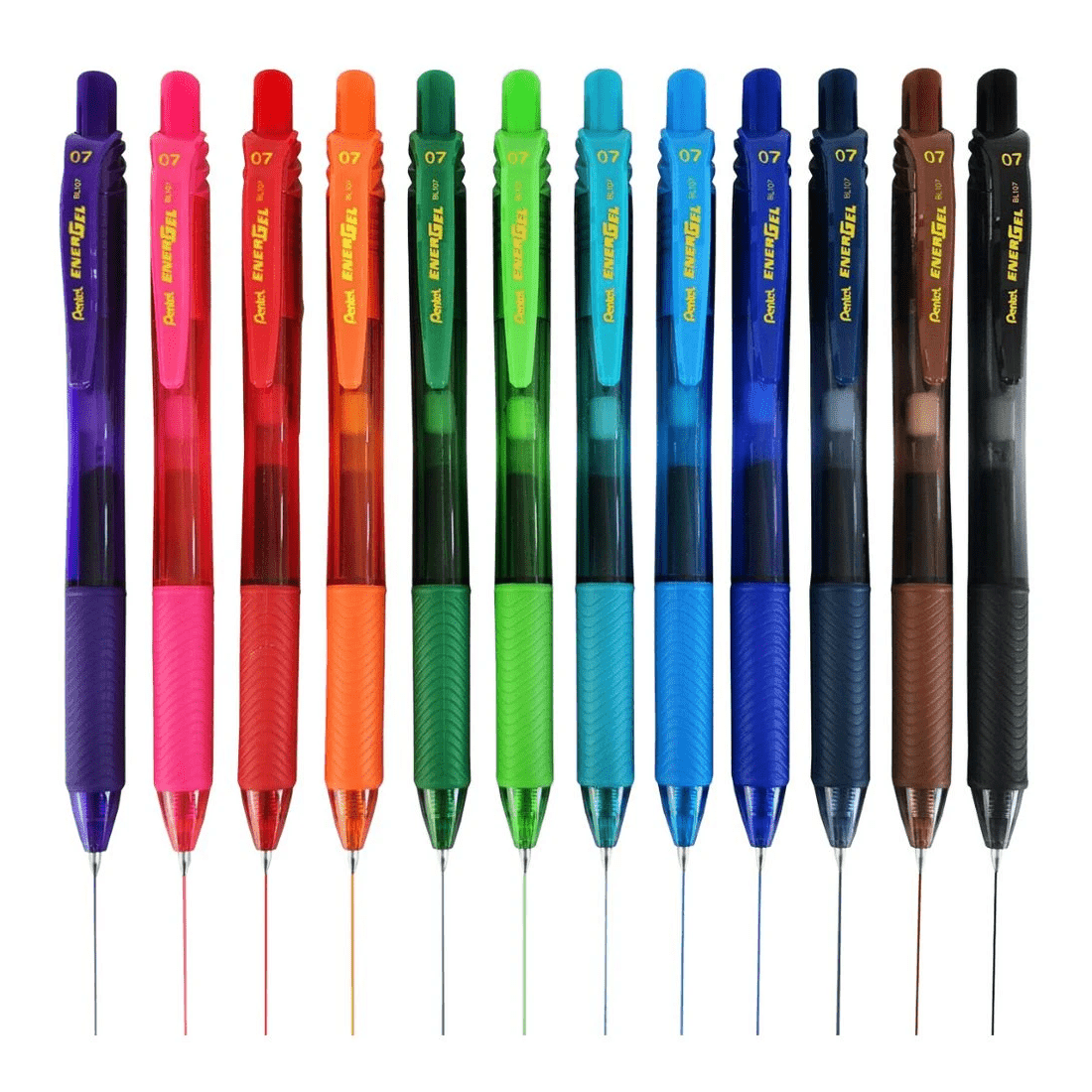 4 Pentel Energel X BL107 Gel Pen 0.7mm Lime Green, 4 of 5