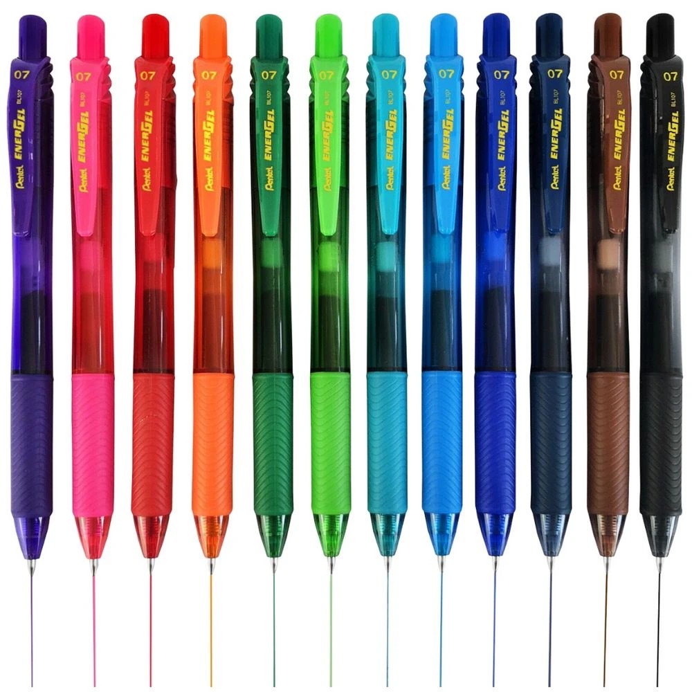 4 Pentel Energel X BL107 Gel Pen 0.7mm Lime Green, 4 of 5