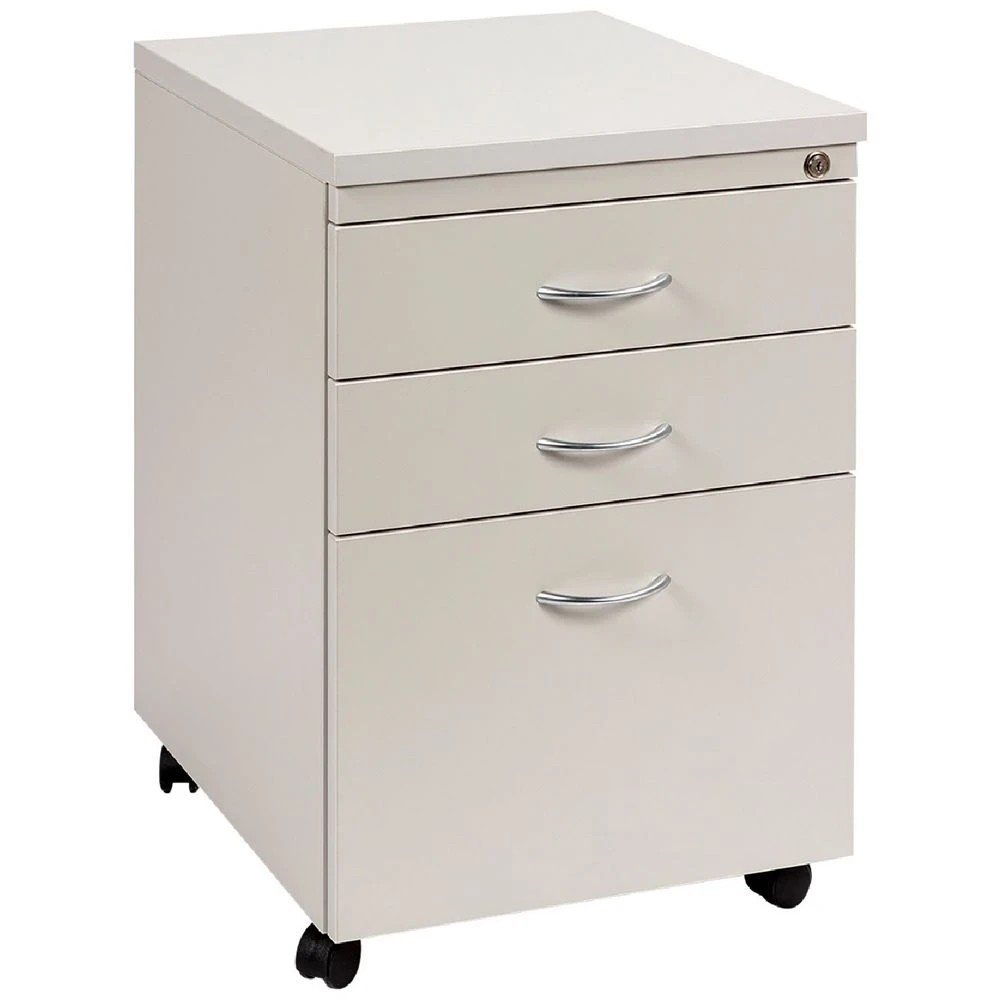 1 Velocity 3 Drawer Pedestal Grey Cabinets Pedestals, 1 of 5