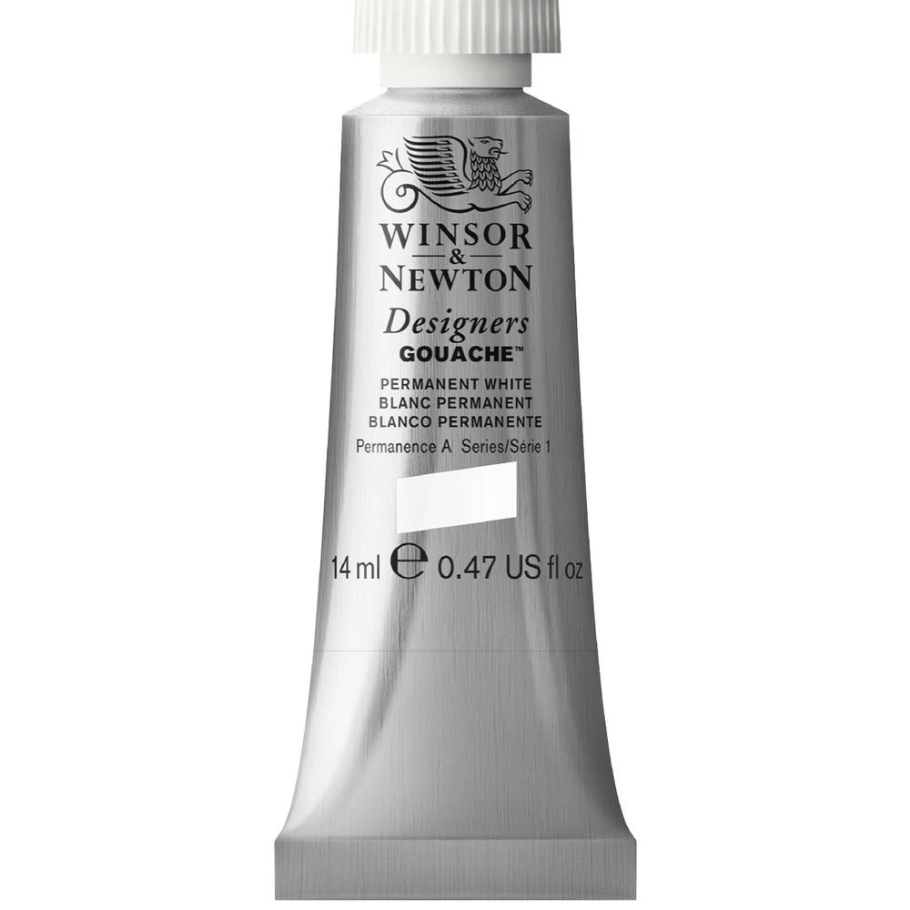 1 Winsor & Newton Designers Gouache 14mL Permanent White  S1, 1 of 1