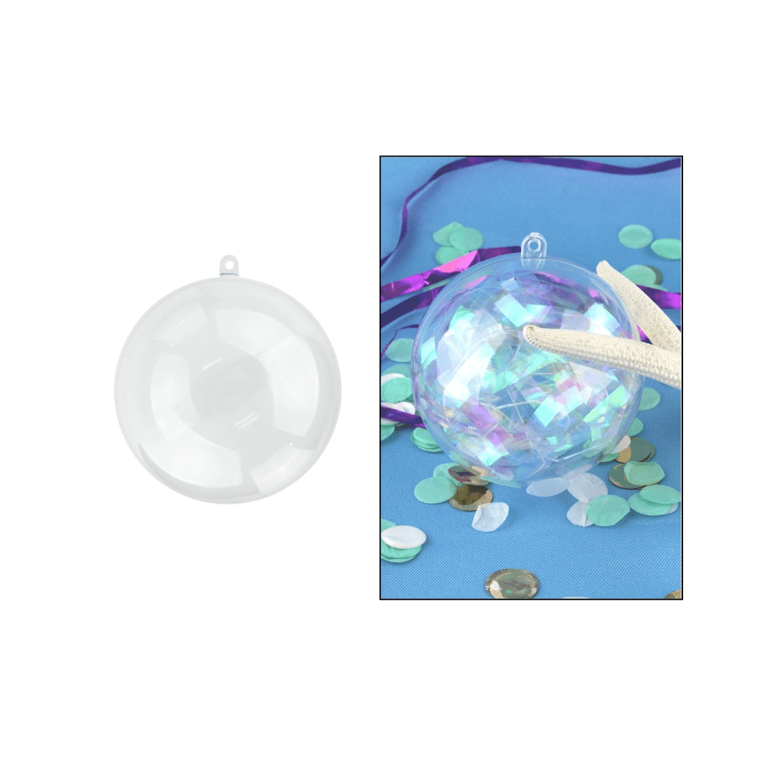 1 Party Maker Clear Plastic Fillable Bauble 8cm, 1 of 5
