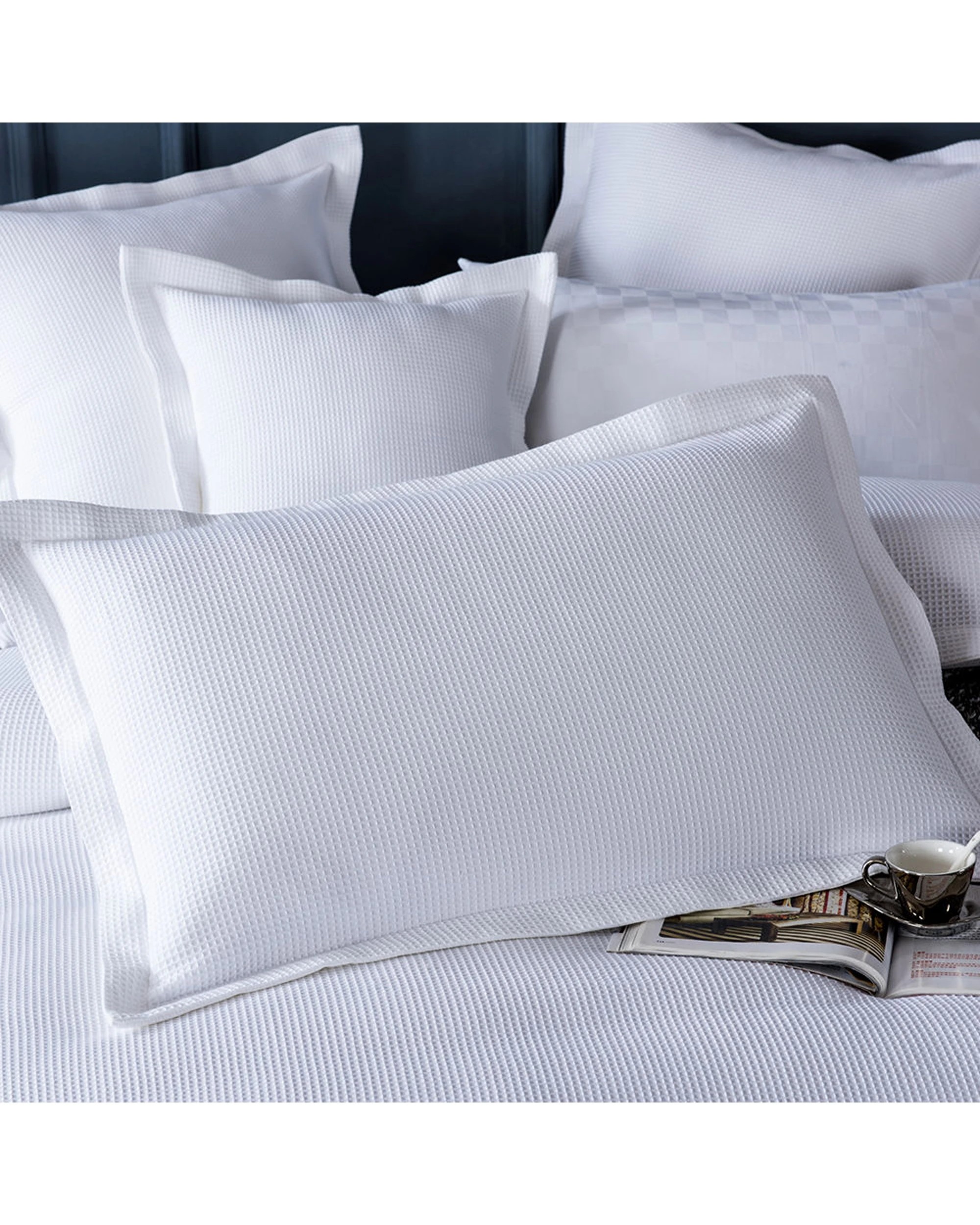 2 Cotton More 100% Premium Cotton Waffle Quilt Cover Set 5cm King - White, 2 of 4