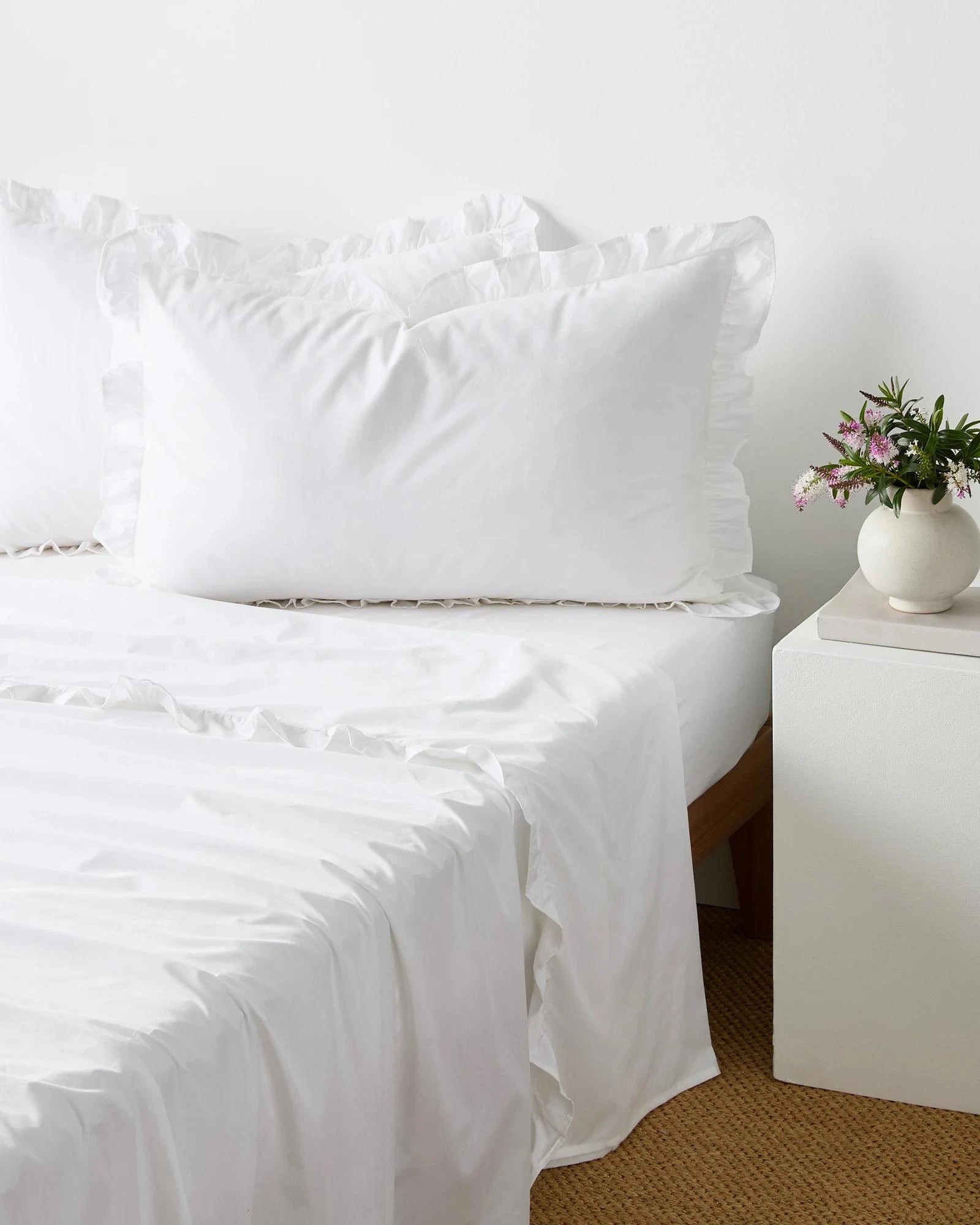 1 Target Ruffle Australian Cotton 2 Pack Standard Pillowcases - Queen Bed - White, 1 of 1