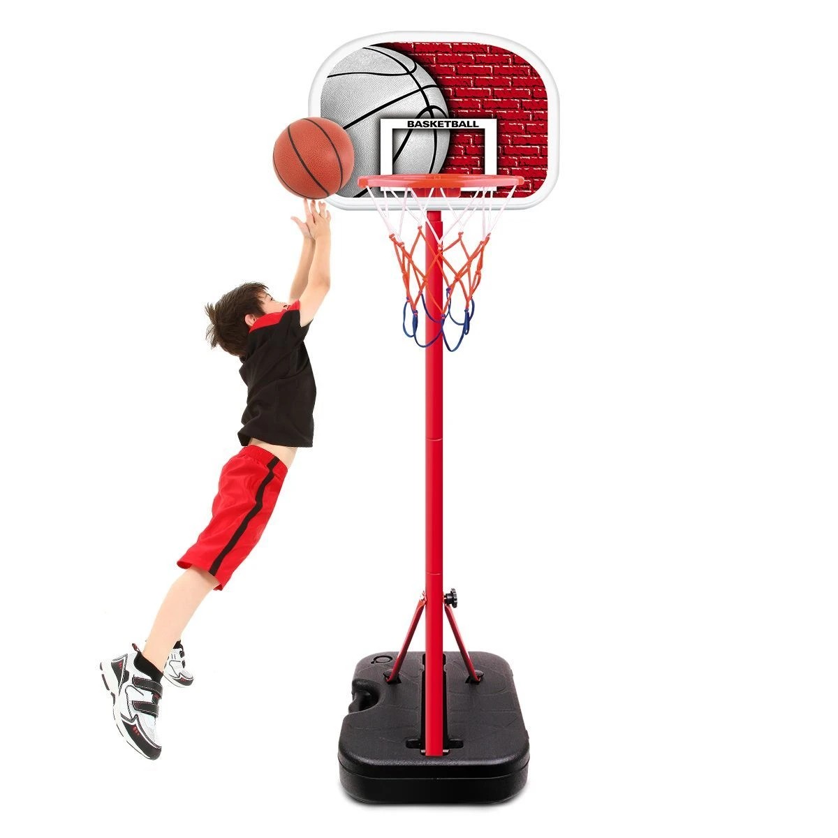 5 AUSWAY Kids Portable Basketball Hoop Stand System with Adjustable Height, 5 of 9