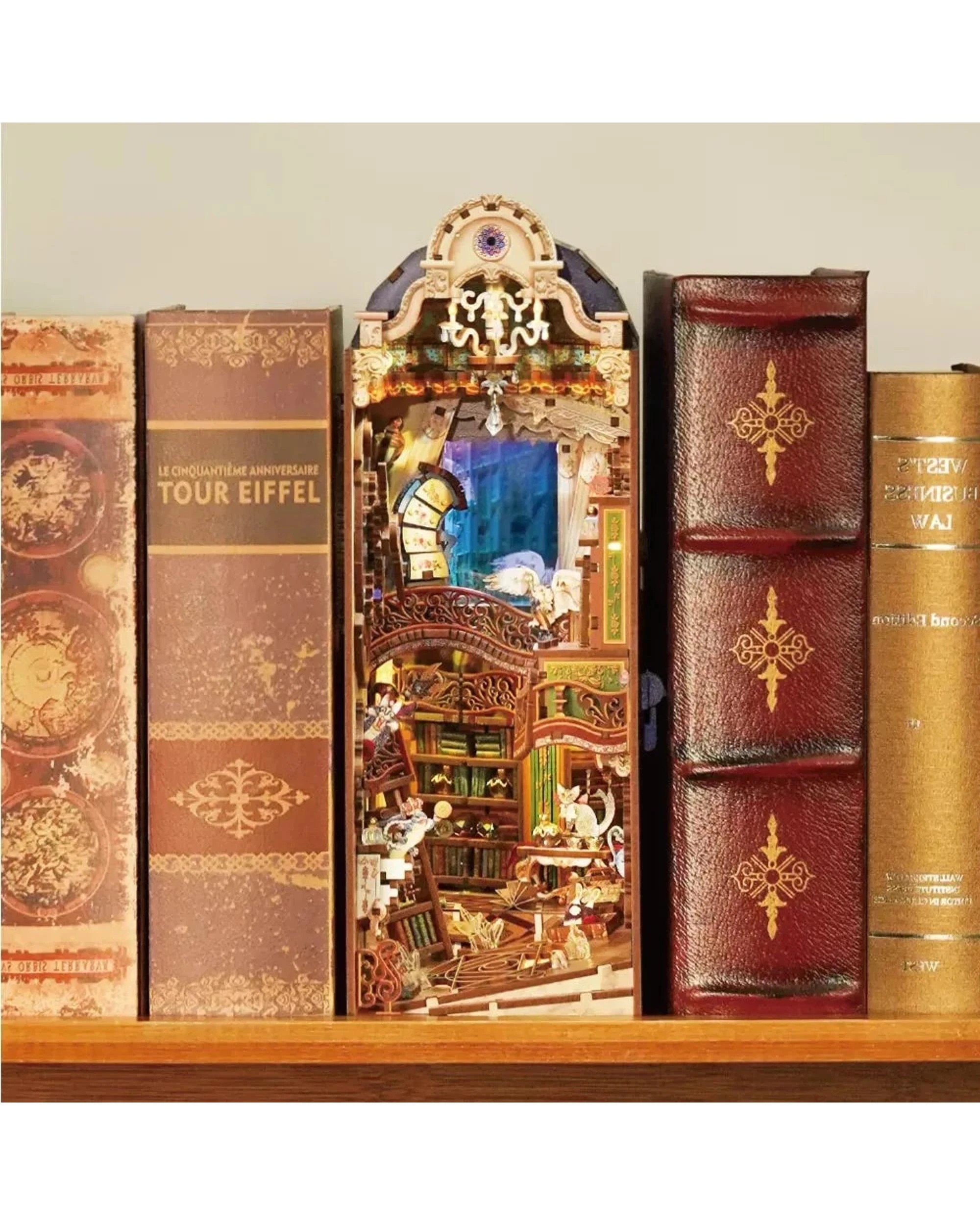 10 Tonecheer 3D Wooden Puzzle DIY Book Nook Kit - Magical Library, 10 of 10