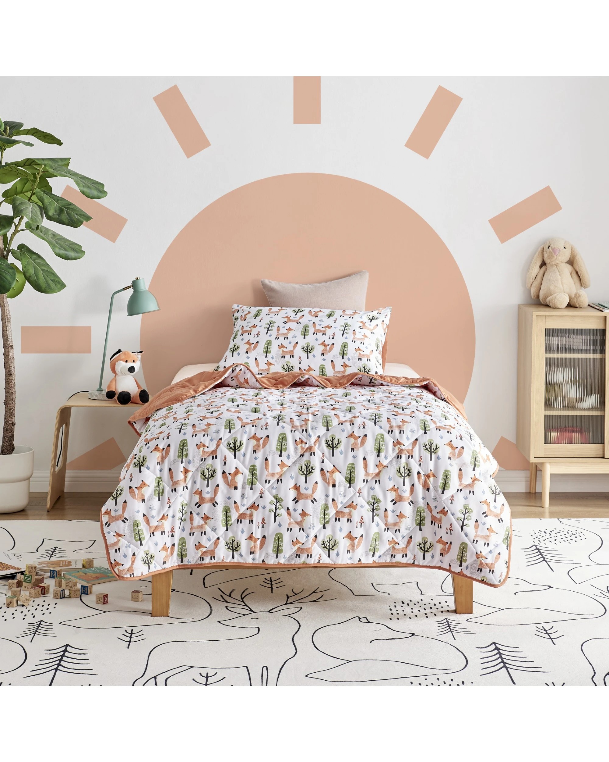 1 Jack & Ava Comforter Set Shy Fox - Single Bed - Animal Print, 1 of 6