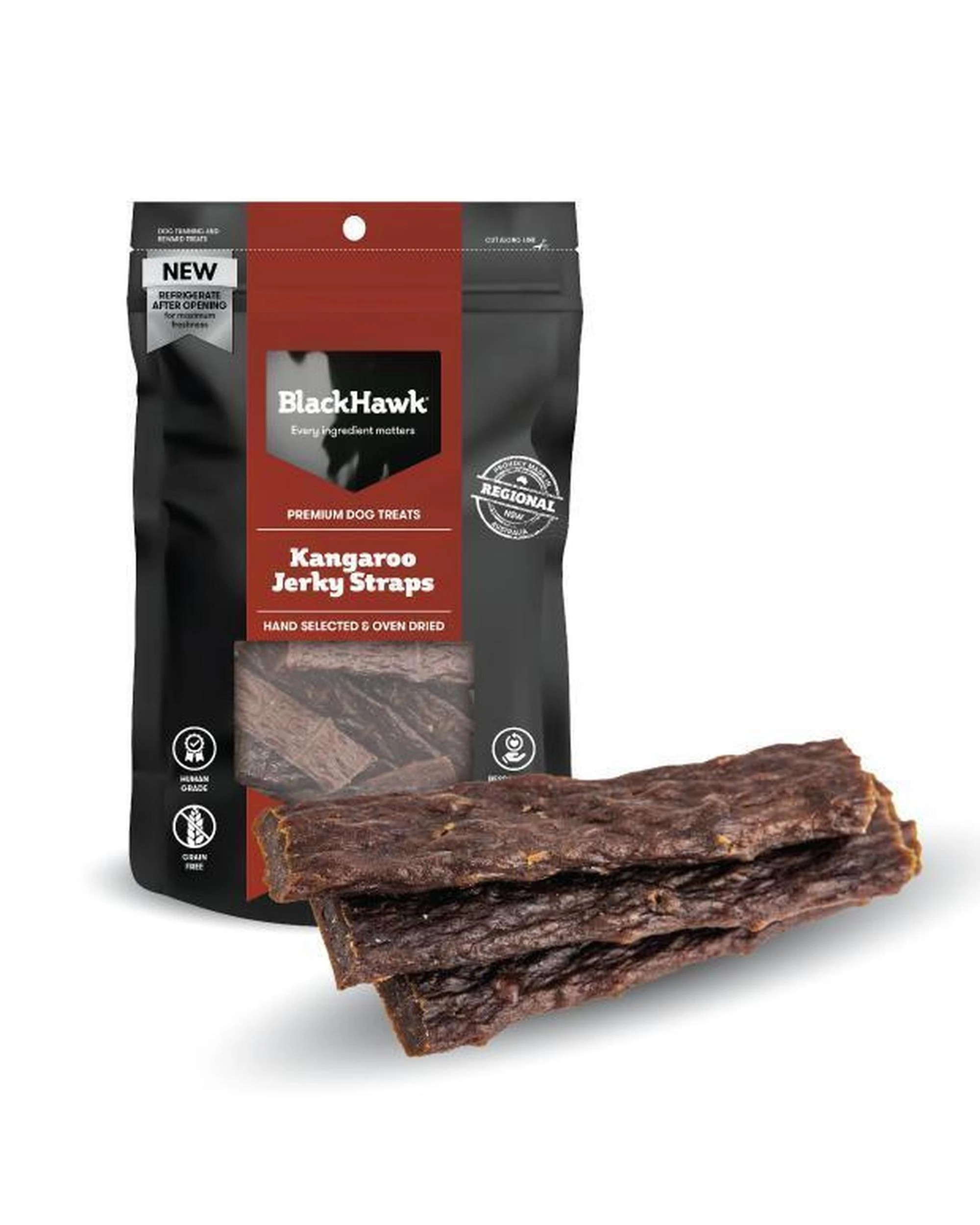 3 Black Hawk Kangaroo Jerky Straps Natural Dog Treats 100g, 3 of 4