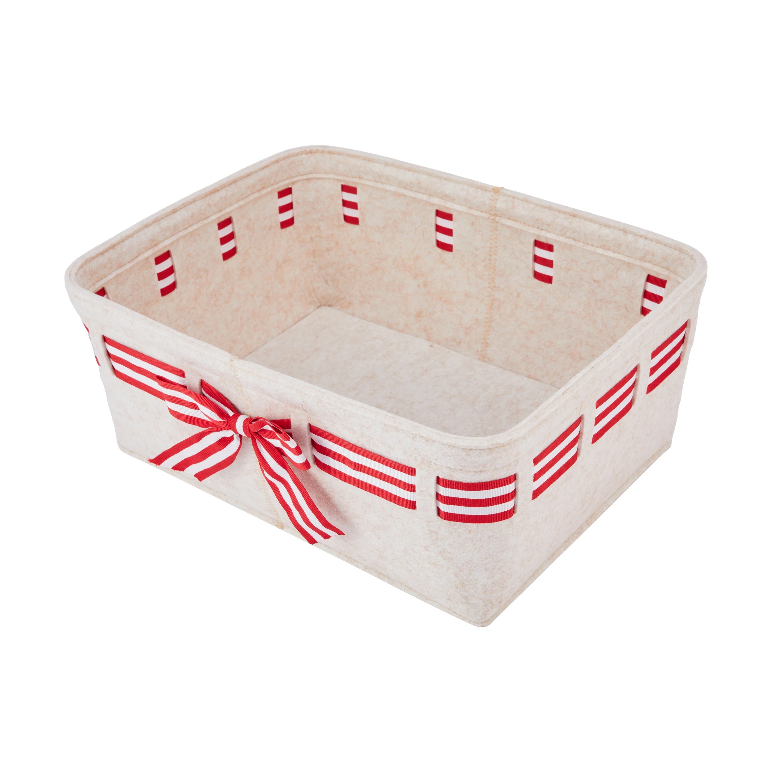 2 Christmas Felt Basket with Bow, 2 of 5
