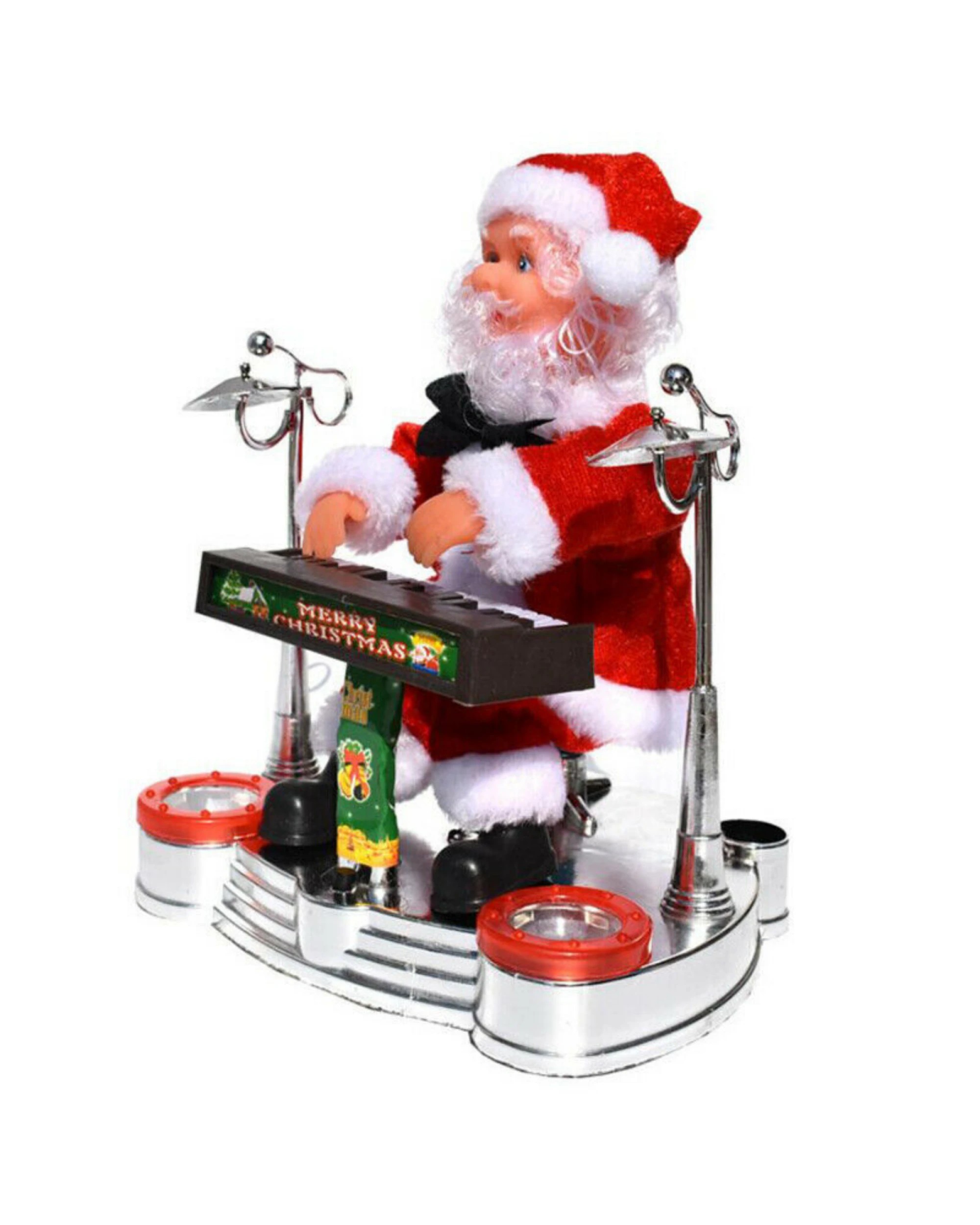 4 Br Costumes Santa Claus Playing Ornament Piano Doll Musical Electric Toy Xmas Christmas Gift, 4 of 5