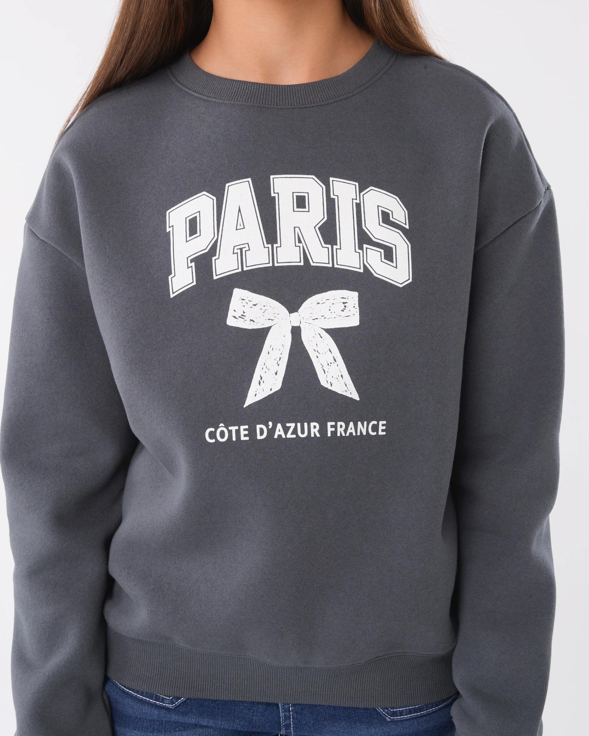 5 Print Crew Neck Sweatshirt Gry Slogan, 5 of 7