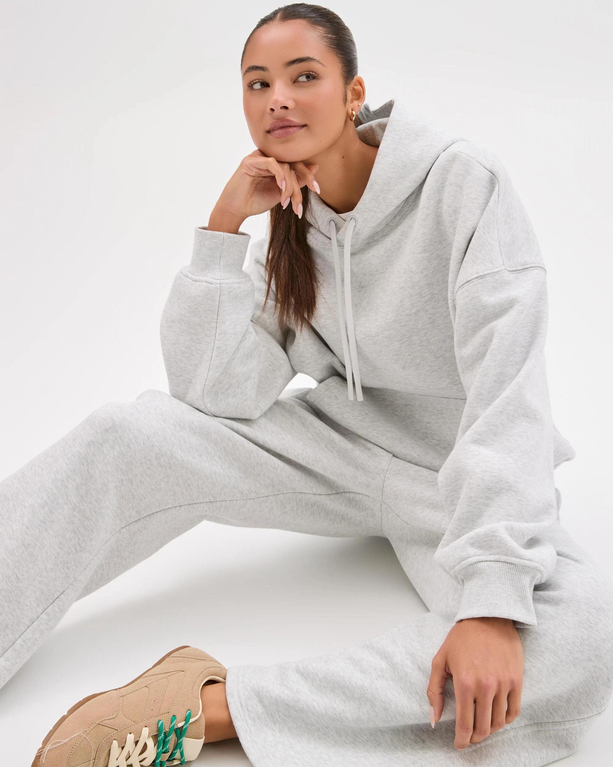1 Lily Loves Australian Cotton Blend Hoodie SILVER MARLE, 1 of 7