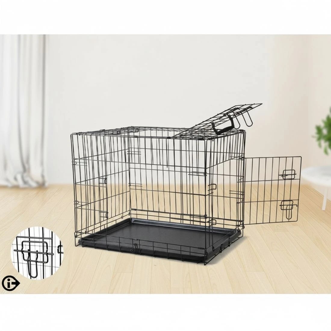 4 i.Pet 36" Dog Cage Crate Kennel 3 Doors - Black, 4 of 6
