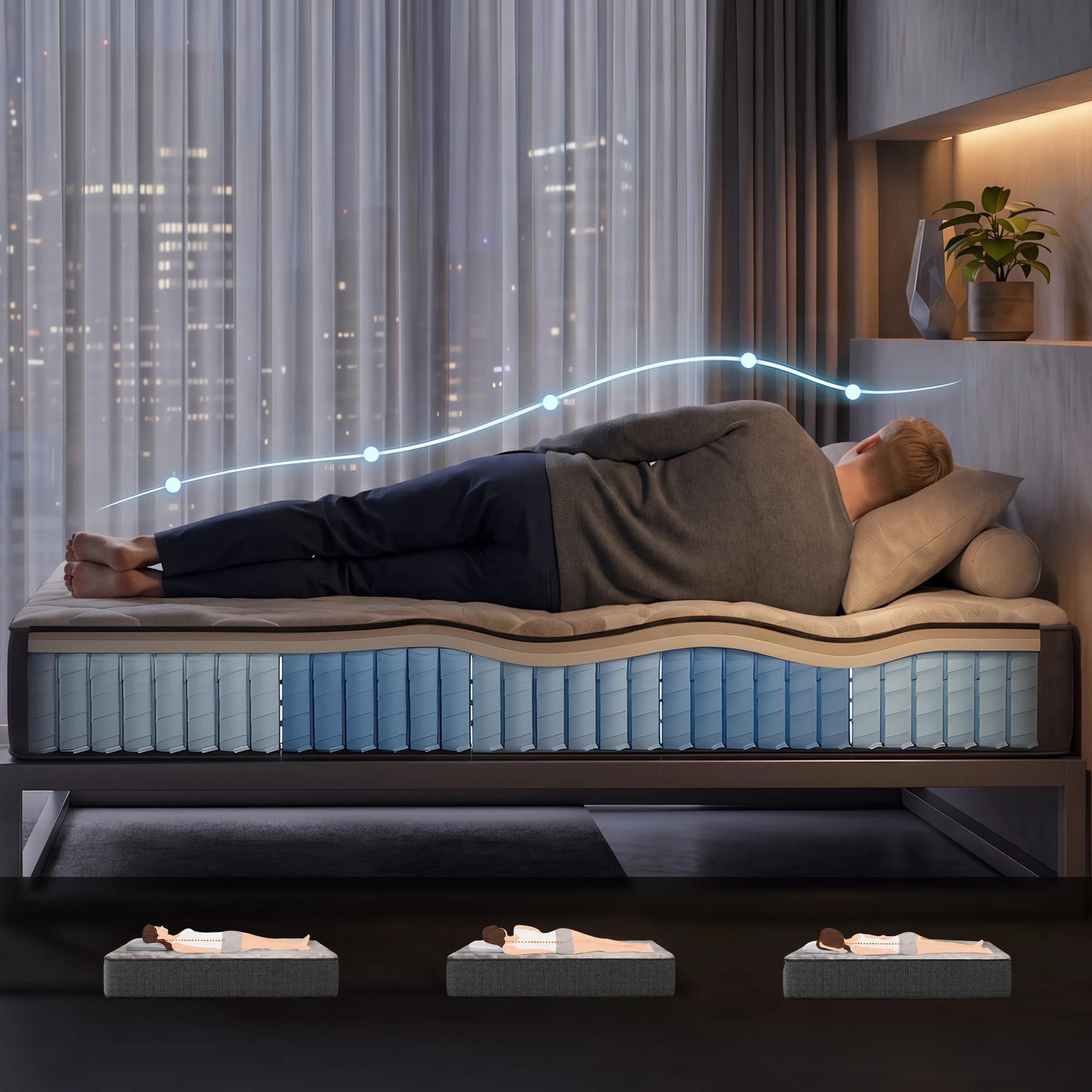 7 Giselle Bedding 30cm Mattress with Edge Support and 5-Zone Comfort - Single Bed - Multi, 7 of 9