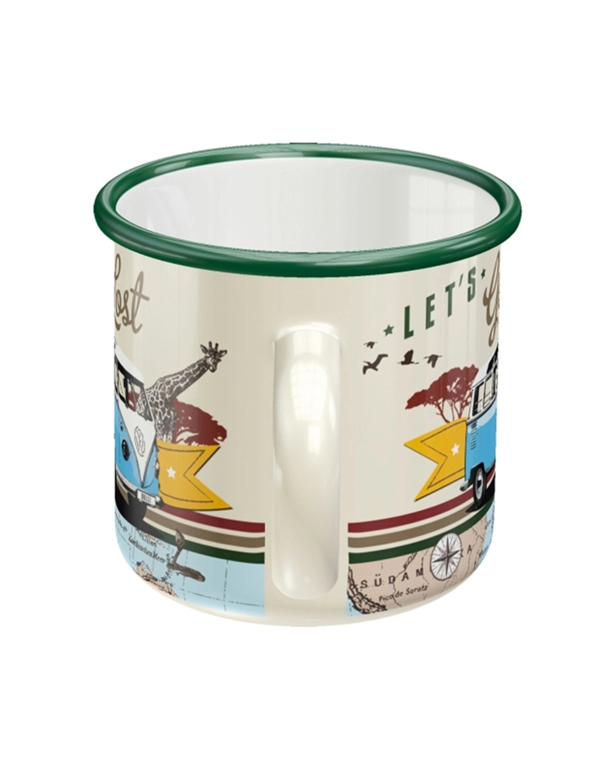 3 Nostalgic-Art Enamel Mug 360ml Mug -  VW Bulli Let's Get Lost Travel Theme - Multi, 3 of 4