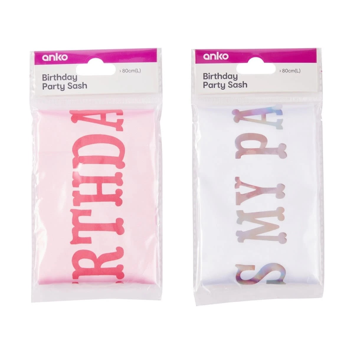 4 Birthday Party Sash - Assorted, 4 of 4