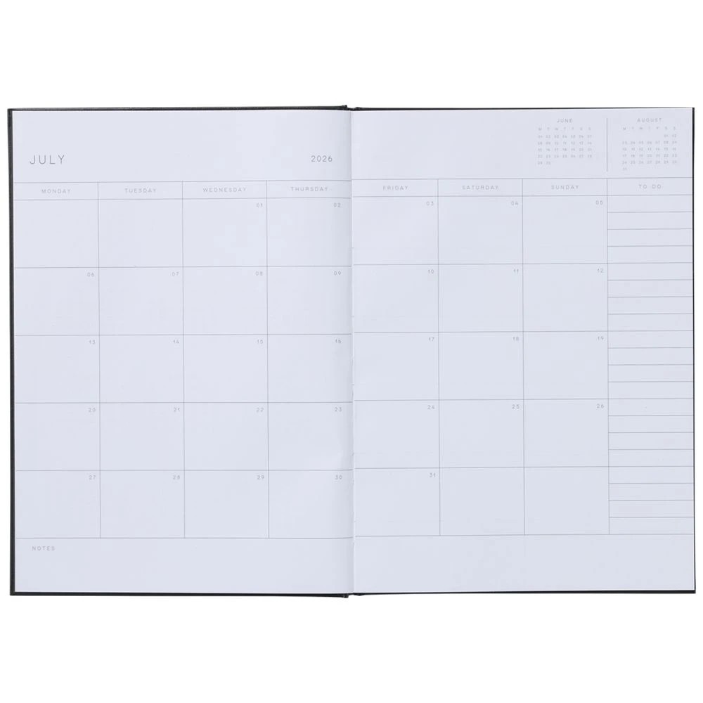 4 Keji A4 Week To View Hard Cover Diary FY26/27 Black, 4 of 6
