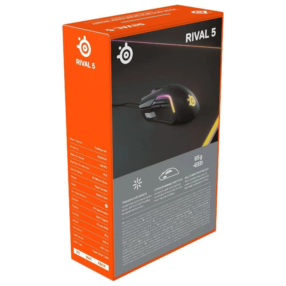 10 SteelSeries Rival 5 Wired Mouse, 10 of 10