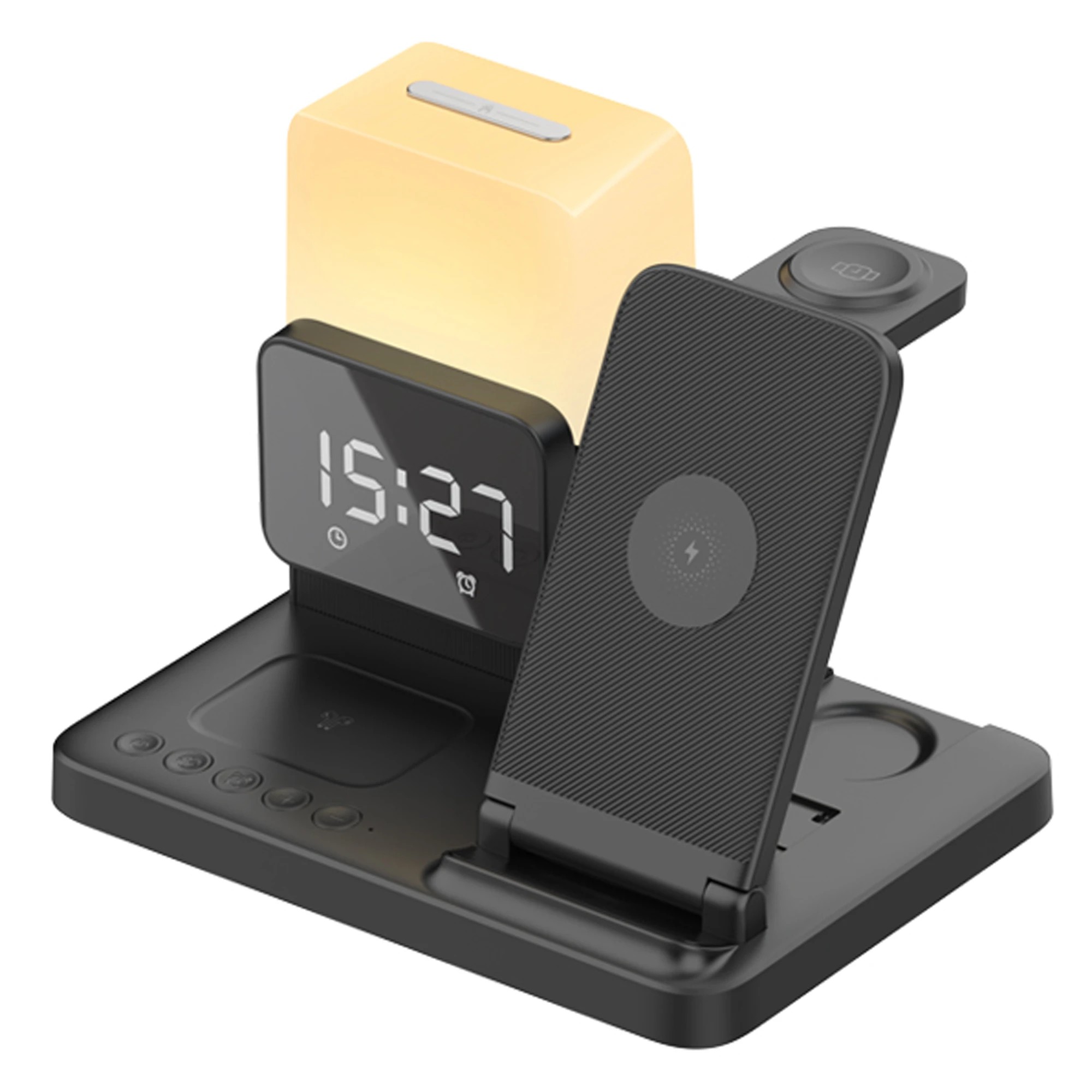 1 TODO Wireless Phone Charger Alarm Clock LED Lamp 15W Fast Charge Earphone Watch Charge, 1 of 6