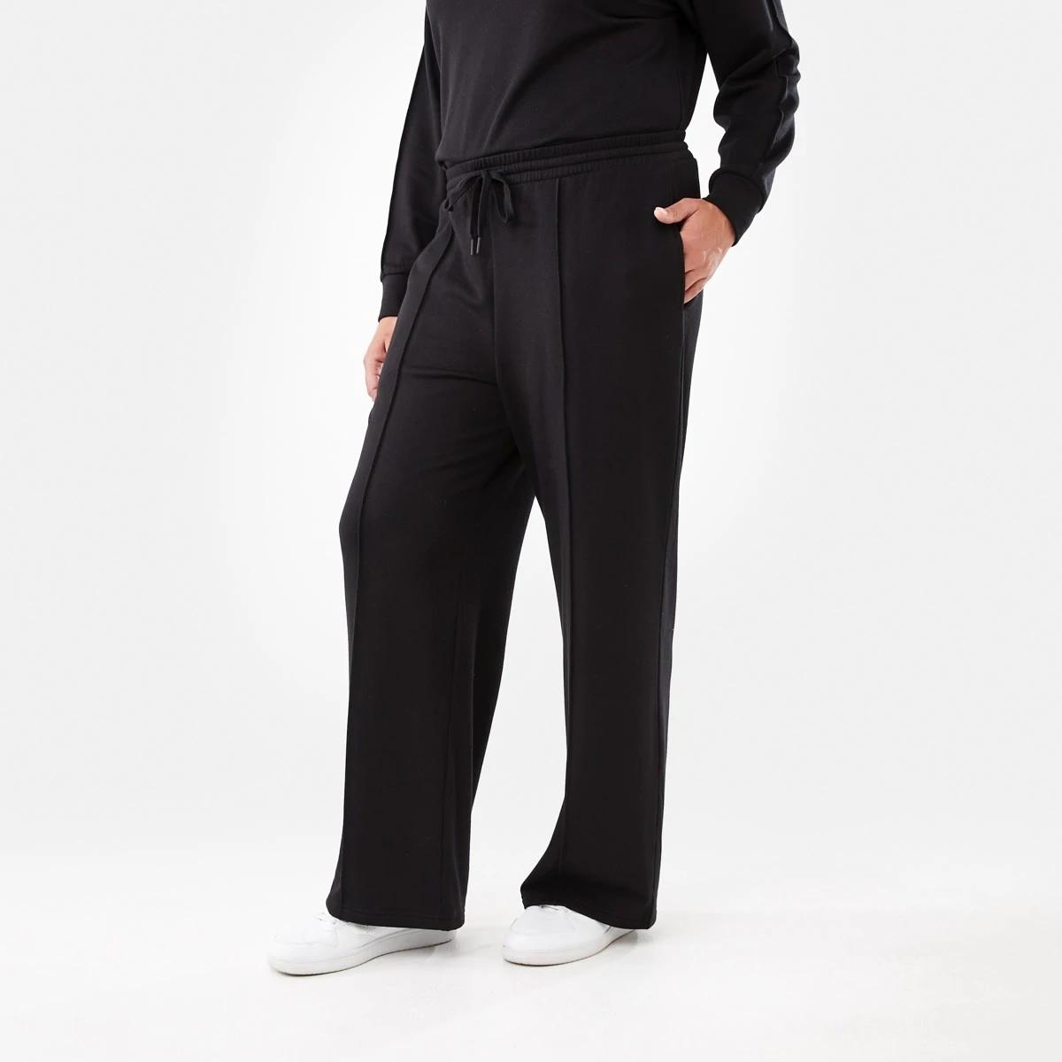 2 Soft Touch Wide Leg Trackpants Black, 2 of 5