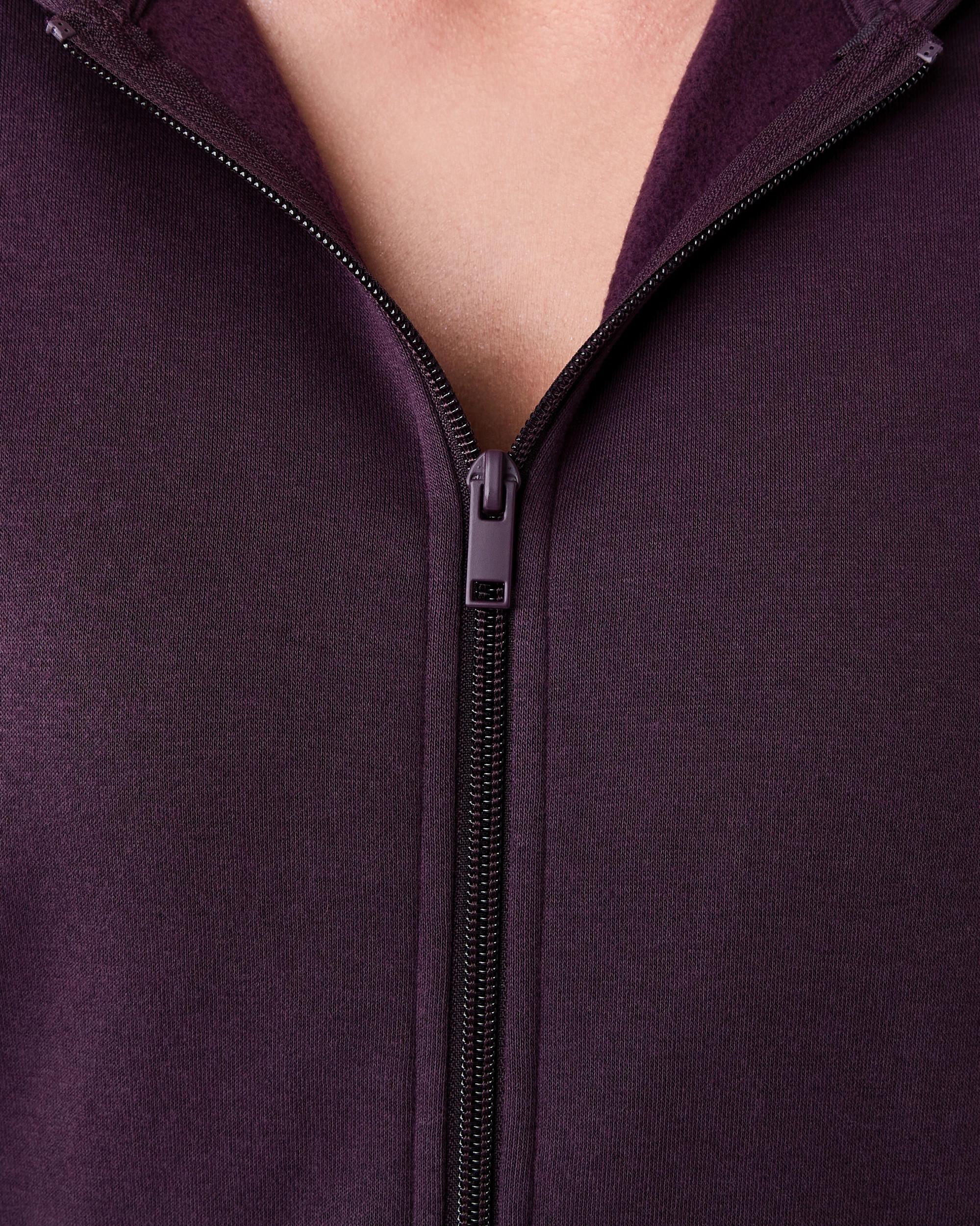 6 Active Womens Essential Zip Through Hoodie Pur Raisin, 6 of 9