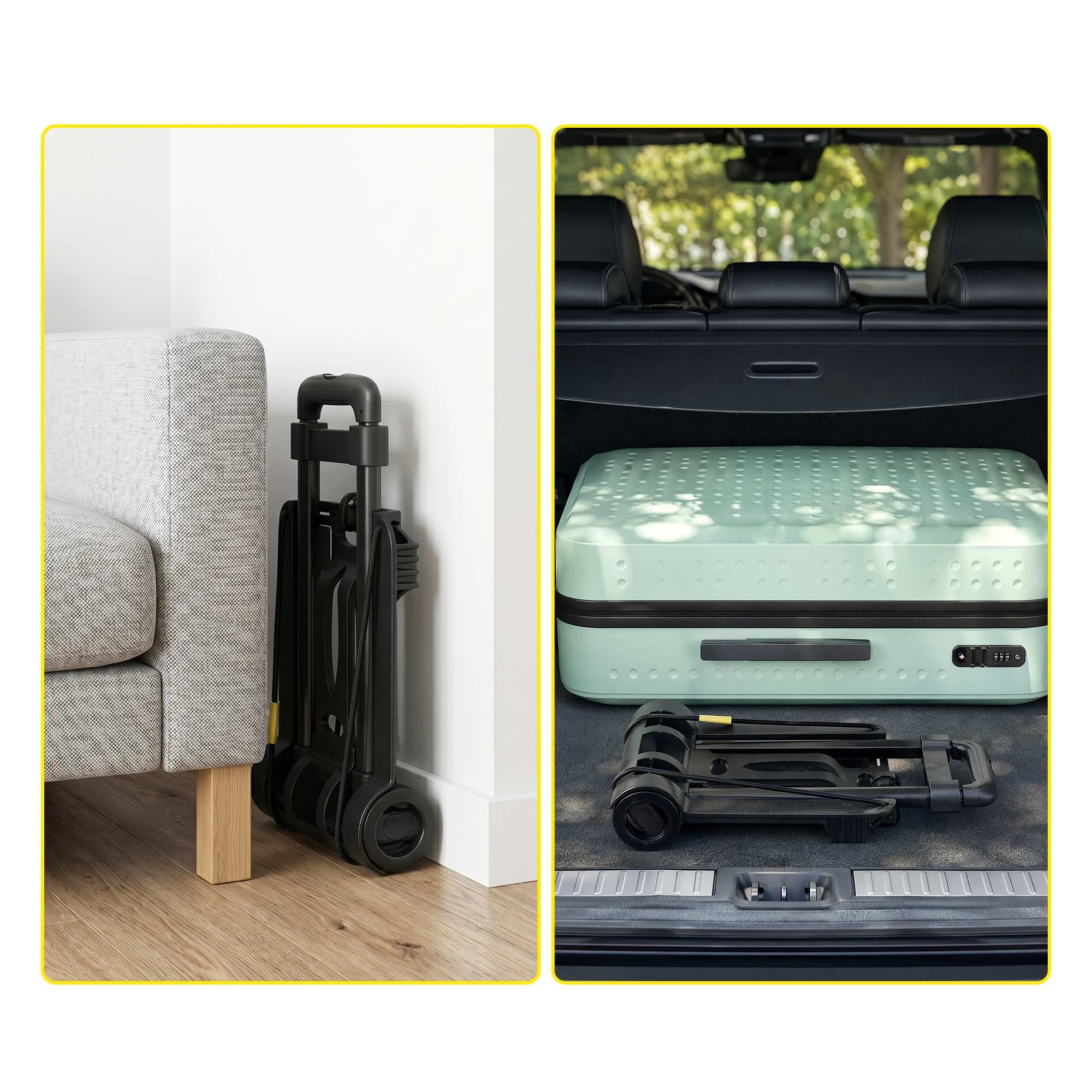 4 Giantz Folding Trolley Portable Hand Truck Lightweight Travel Luggage - Black, 4 of 8