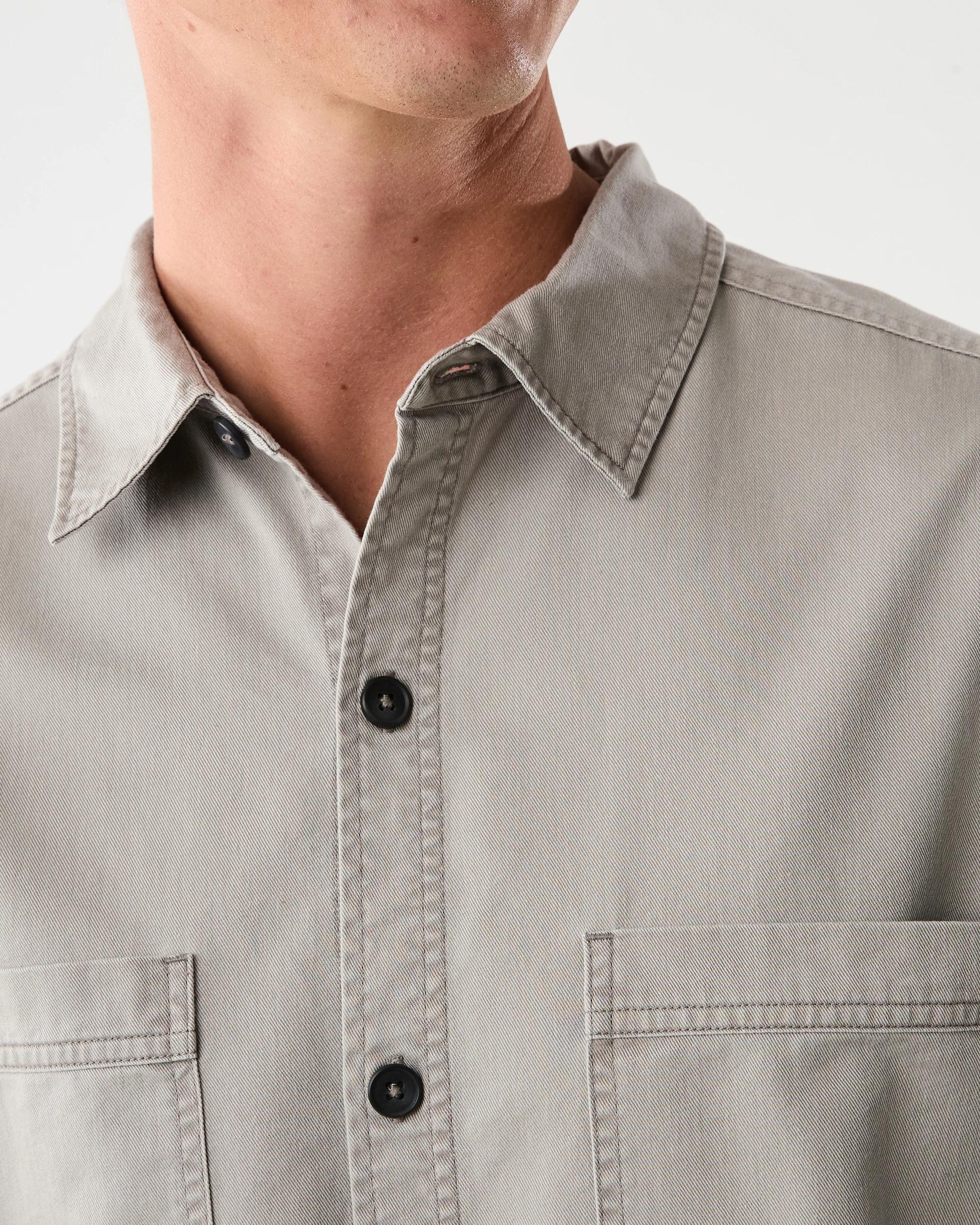 5 Long Sleeve Twill Overshirt Bge Smoke, 5 of 7