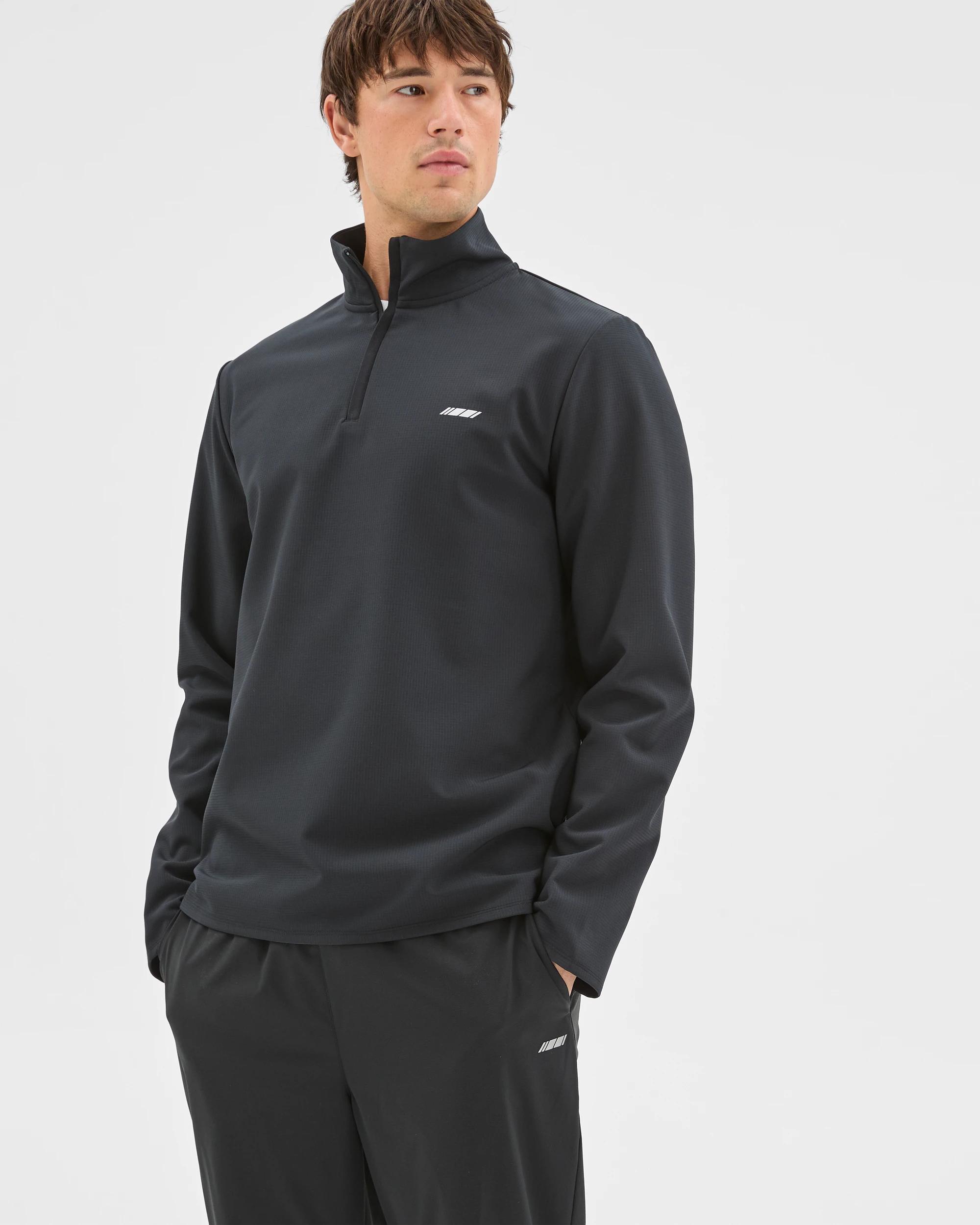 4 Target Active Active Bonded Quarter Zip Jumper BLACK, 4 of 7