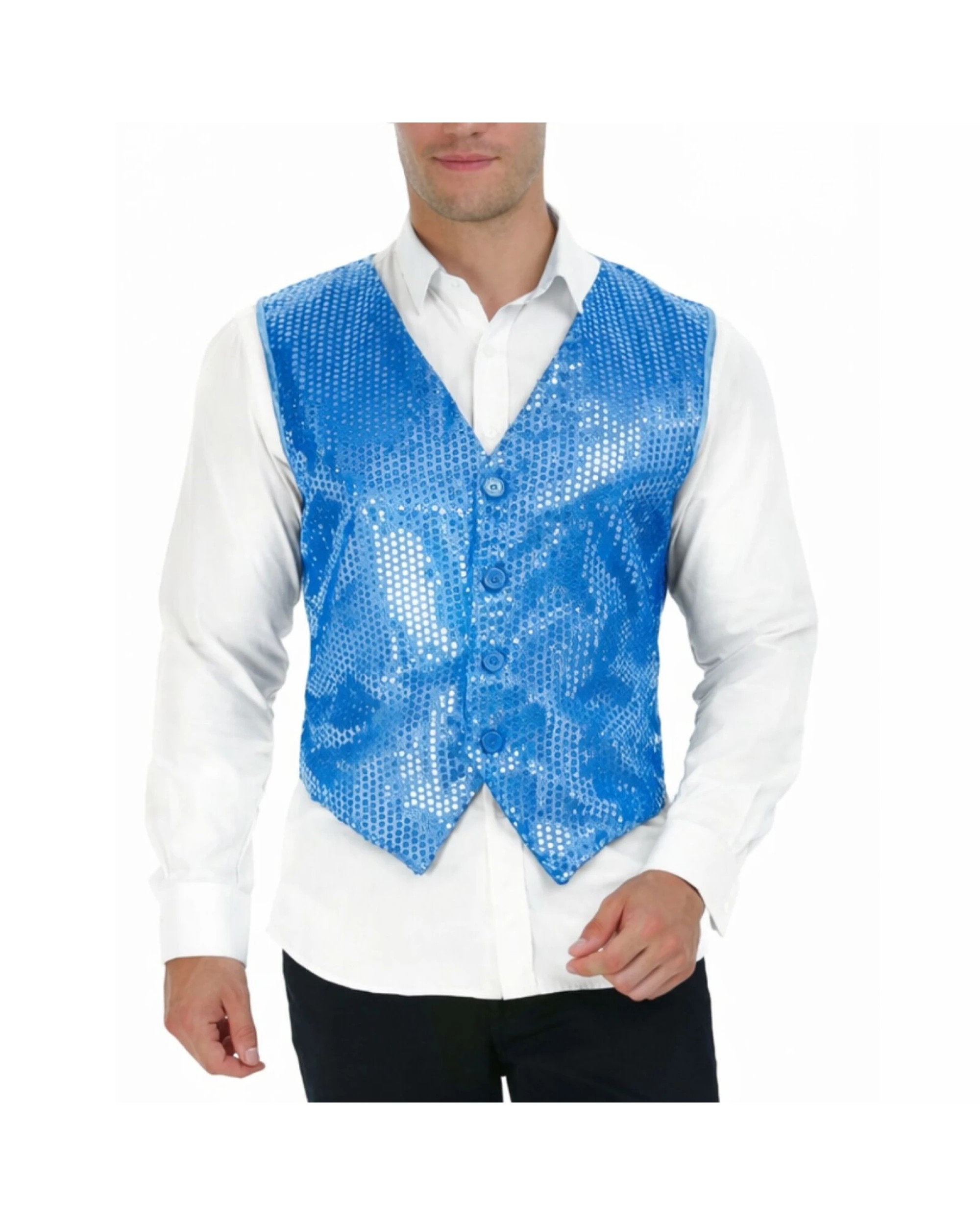 1 BR Costumes Men's Sequin Waistcoat Dance Costume, 1 of 4