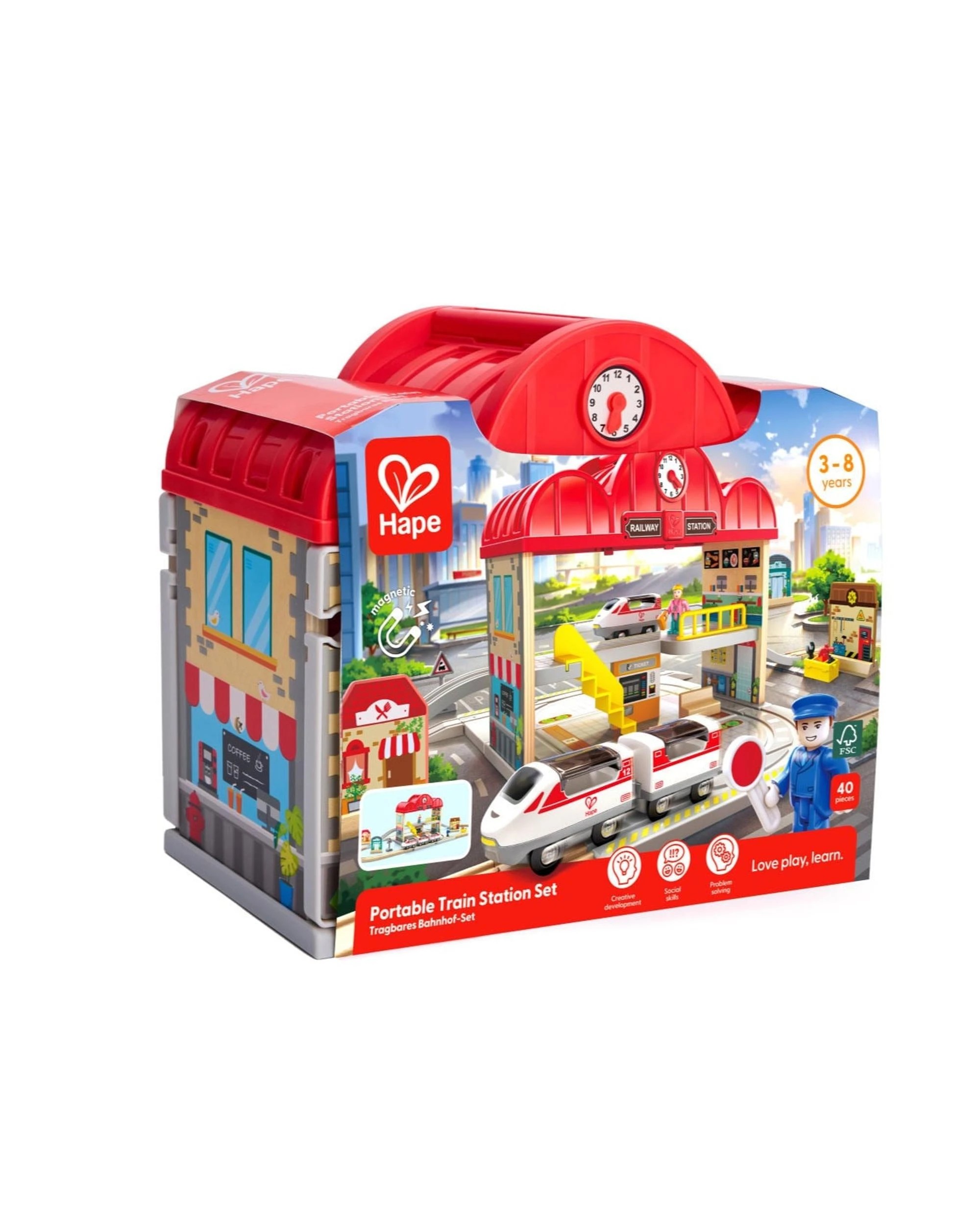 1 Hape Portable Train Station Playset, 1 of 9