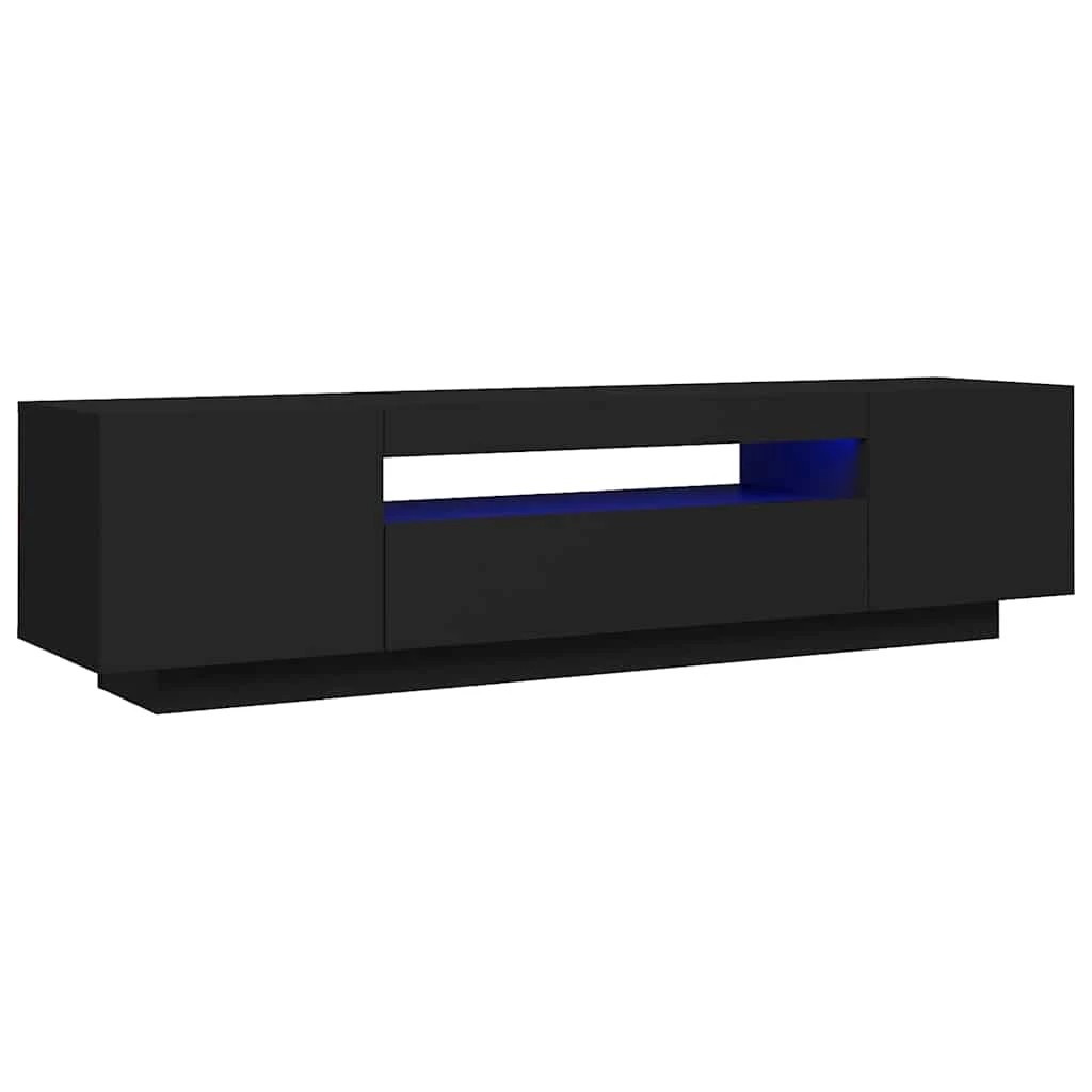 2 Vidaxl Tv Cabinet Tv Cabint With Led Light - Black, 2 of 10
